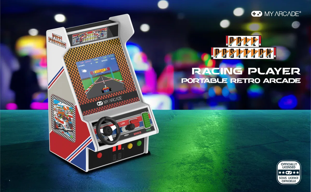 My Arcade Pole Position Racing Player: Retro Mini Arcade Game Console avec 2 Jeux, Real Racing Controls Full Color Screen