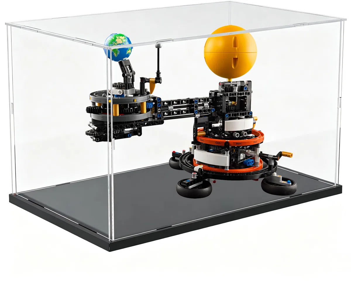 DuvinDD Vitrine en acrylique pour Lego Himeji Castle 21060 et Poudlard Castle 76419, Planets Lego 42179 - 40 x 30 x 25 cm - Boîte de protection contre la poussière transparente avec socle noir