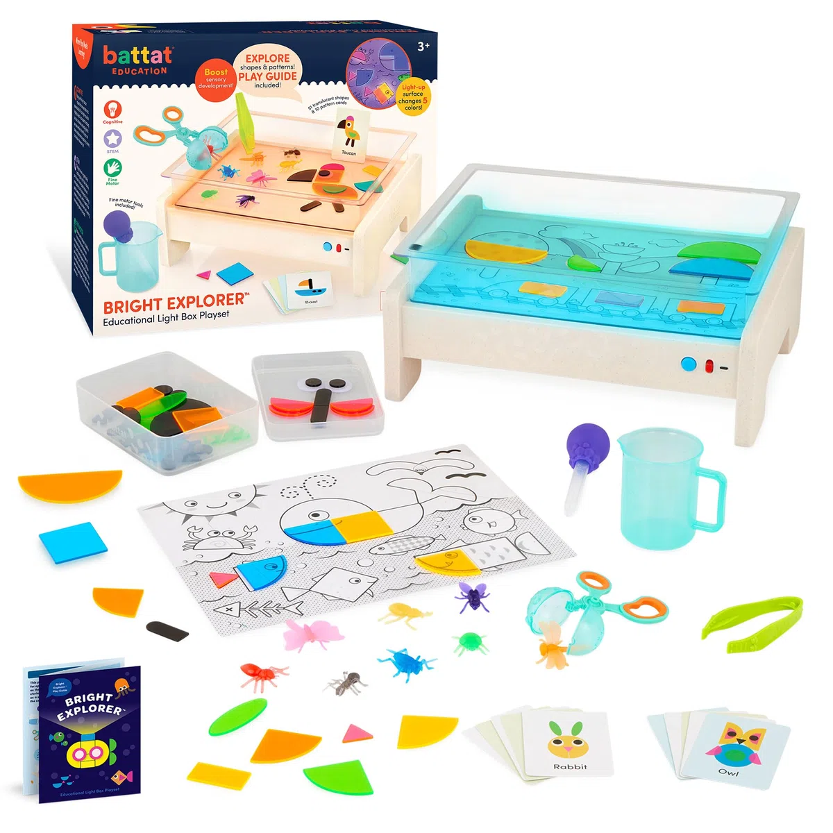 Explorateur Lumineux – Boîte à lumière pour Le traçage – Table Lumineuse pour Enfants – Lumières sensorielles – Tableau Lumineux pour Enfants – 3 Ans et +