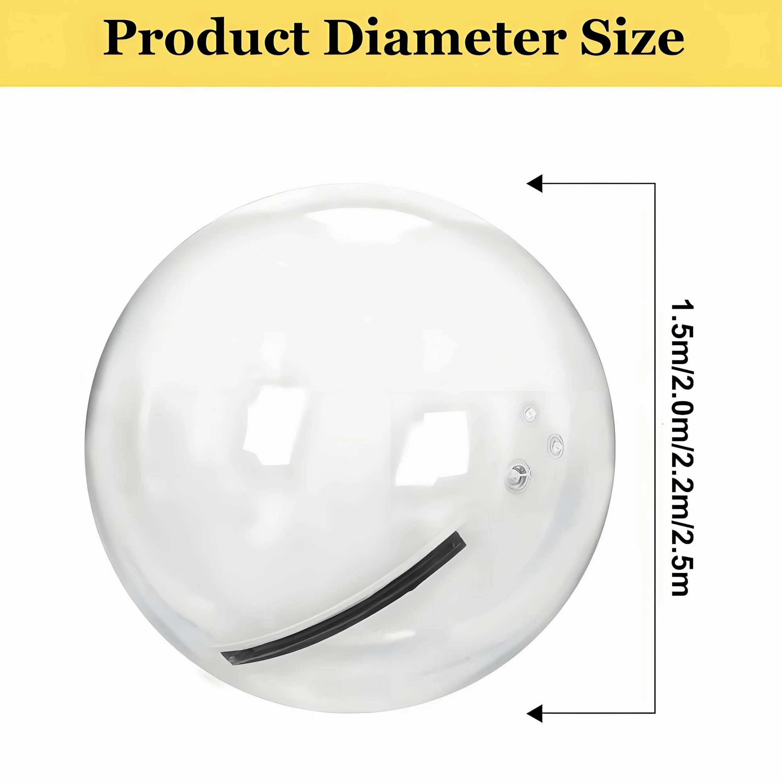 Ballon Gonflable de 1,5 à 2,5 m, en PVC, avec Fermeture éclair, pour la Plage et la Piscine, 2,2 m