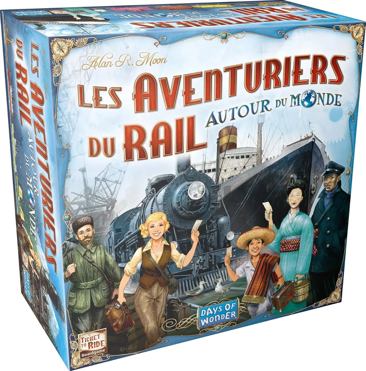 Les AVENTURIERS du Rail : Autour du Monde - Nouvelle Version avec Bateaux | Jeu de Société & Stratégie pour Enfants dès 10 Ans - 2 à 5 Joueurs - 90 à 120 Min - en Français - Days of Wonder