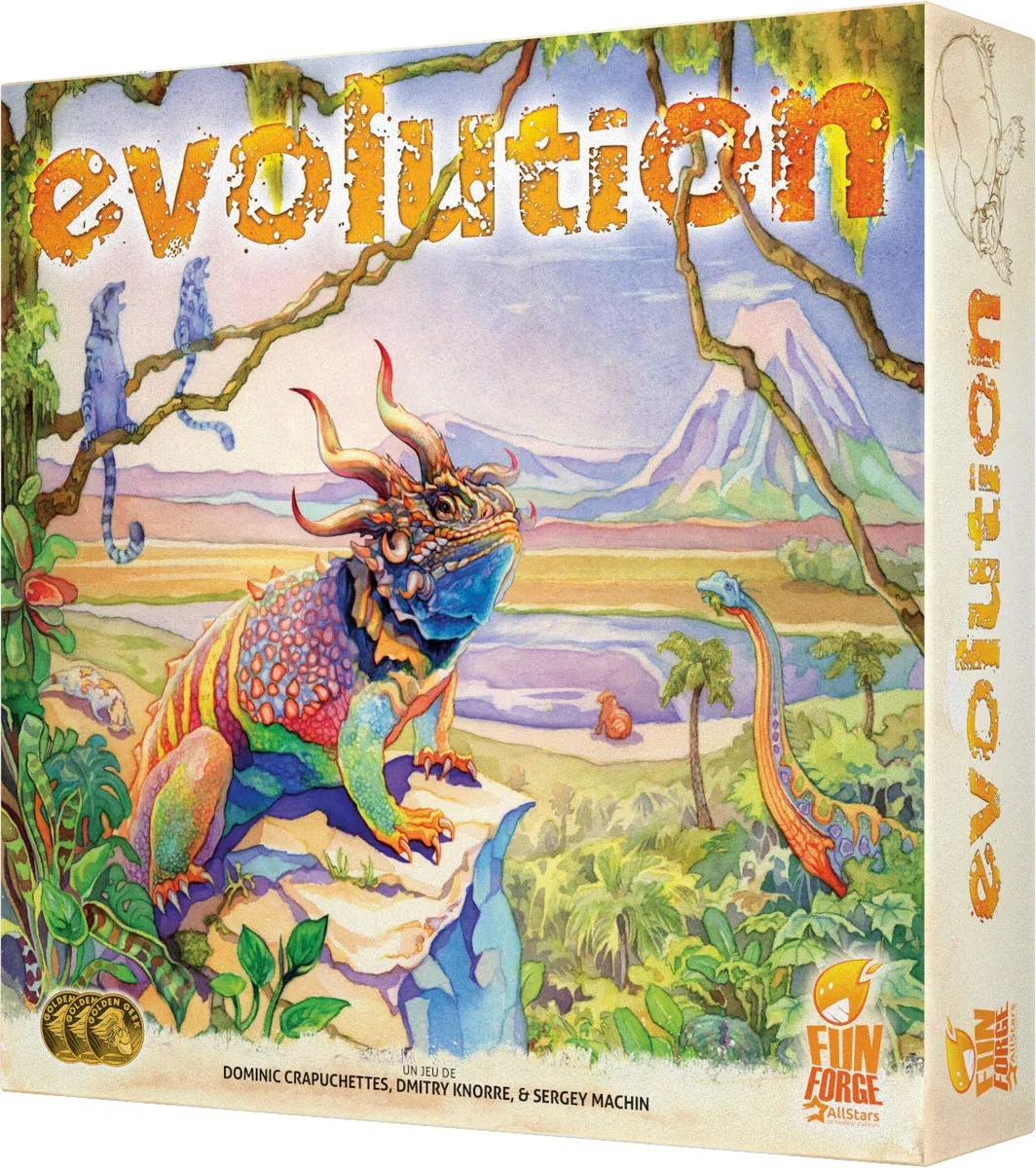 Funforge Asmodee - Evolution - Jeu de Société pour Adultes et Enfants dès 12 Ans - Univers Préhistorique - Guidez Vos Espèces À Travers Les Âges - 2 À 6 Joueurs - 60 Min - Version Française
