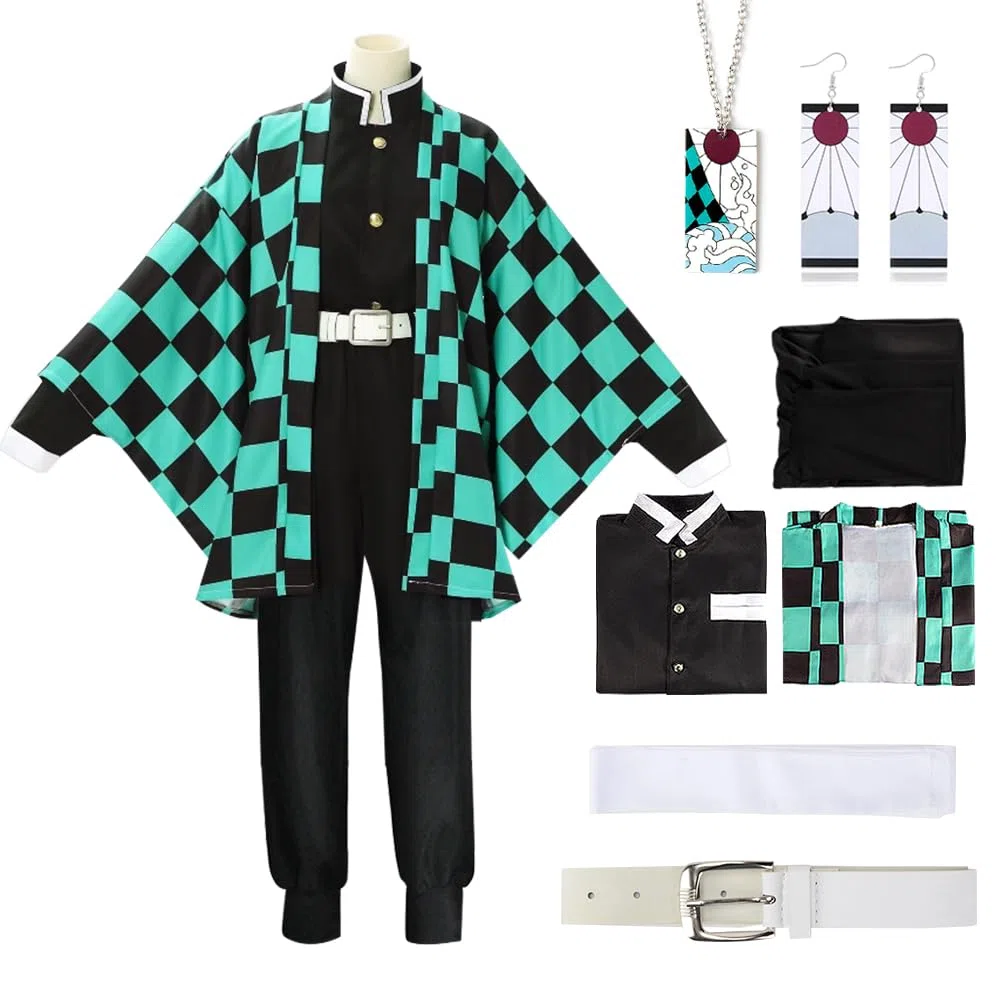 Cosplay Nezuko Tanjirou, Déguisement Kamado Nezuko Tanjirou Kochou Shinobu Mitsuri, Cadeau pour Enfants Adulte, Ensemble de Cape Kimono pour Carnaval Halloween