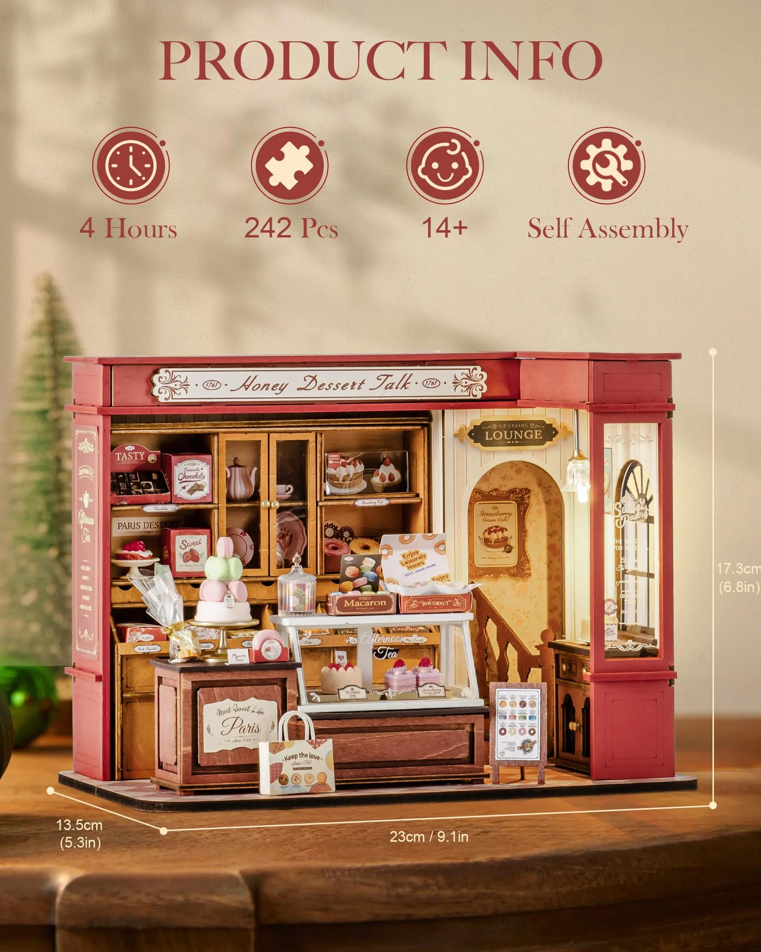 Rolife Miniature Kit pour Adultes Conversation Dessert au Miel Maison de Poupées Miniature Décoration d'Intérieur Kits de Maison à Construire Cadeau d'anniversaire pour Adultes