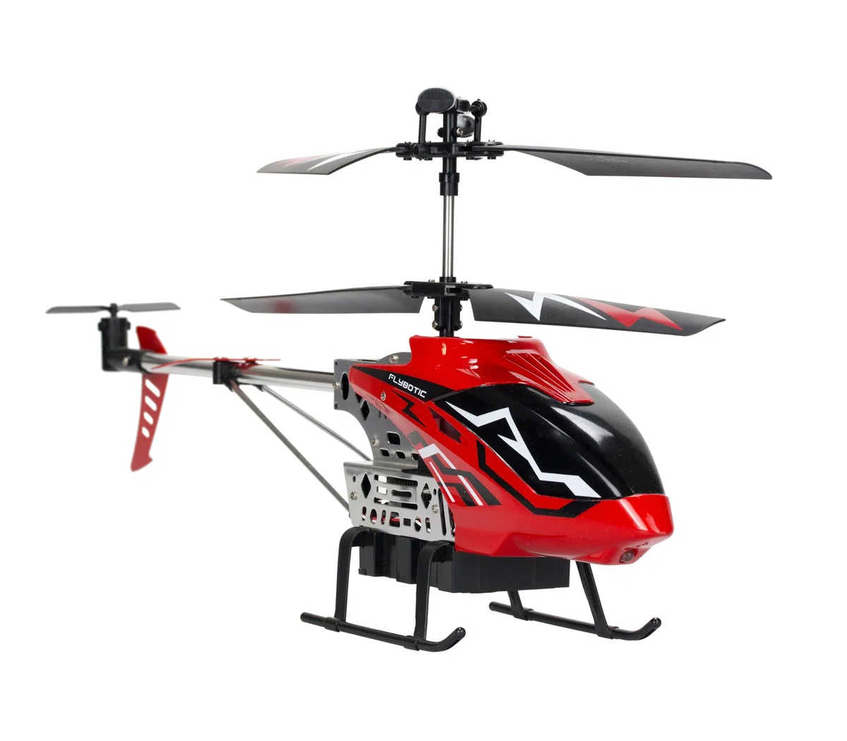 FLYBOTIC - Sky Knight - Hélicoptère extérieur 43 cm enfant et adulte - Technologie 2.4 Ghz - Effets lumineux - Usage Intérieur/Extérieur - 3 canaux de vol - Gyroscope intégré - Dès 14 ans