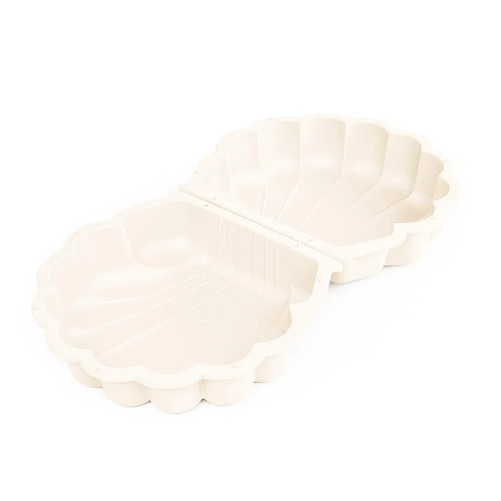 Ondis24 Coquillage en plastique pour bac à sable avec couvercle, 2 pièces (Beige pastel, 87)