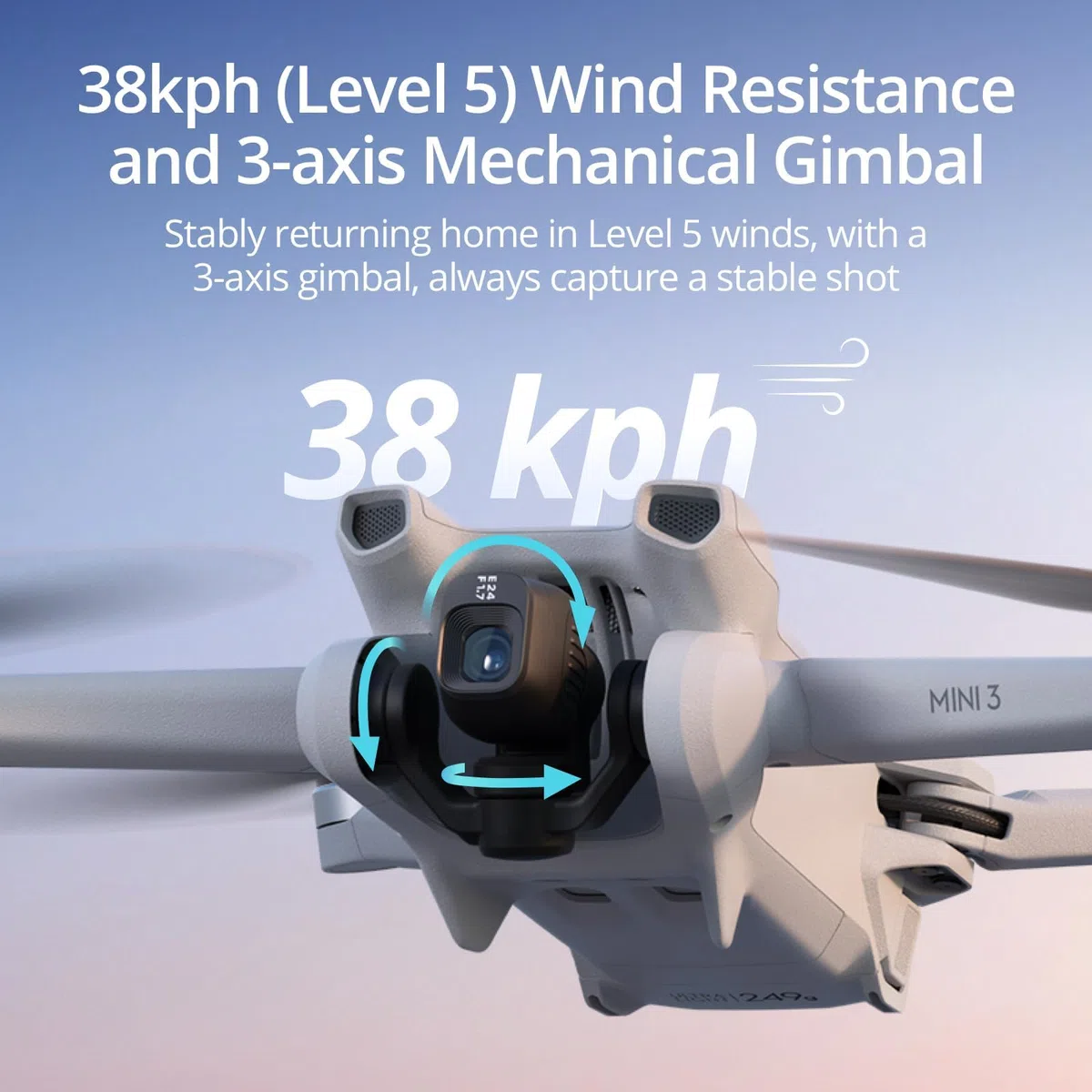 DJI Mini 3 – Mini drone caméra léger et pliable avec vidéo 4K HDR, temps de vol de 38 minutes, Prise verticale réelle et fonctions intelligentes | Vidéo 4K HDR, temps de vol de 38 minutes, transmission vidéo jusqu'à 10 km, prise de vue verticale, retour a