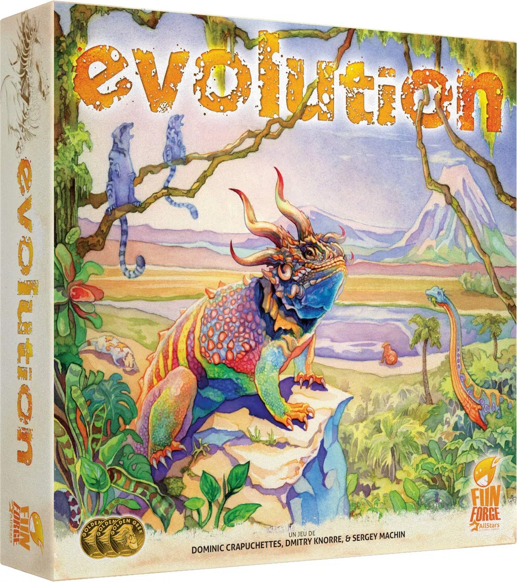 Funforge Asmodee - Evolution - Jeu de Société pour Adultes et Enfants dès 12 Ans - Univers Préhistorique - Guidez Vos Espèces À Travers Les Âges - 2 À 6 Joueurs - 60 Min - Version Française