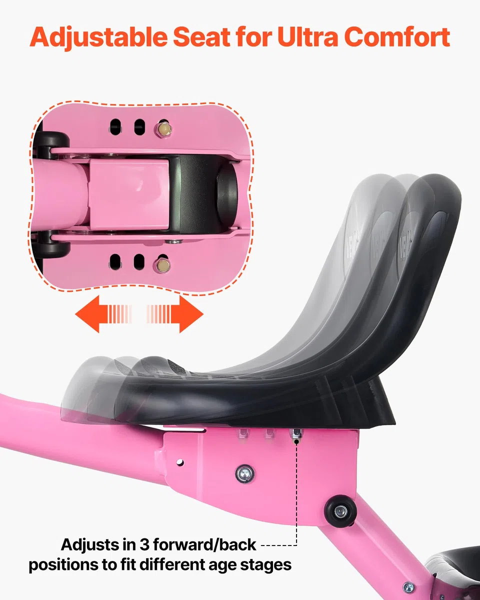 VEVOR Tricycle pour Enfant de 2 à 5 Ans, Tricycle Préscolaire Pliable avec Siège Réglable et Panier, Cadre en Acier au Carbone, Poignées de Guidon, Cadeau d'anniversaire pour Garçons et Filles