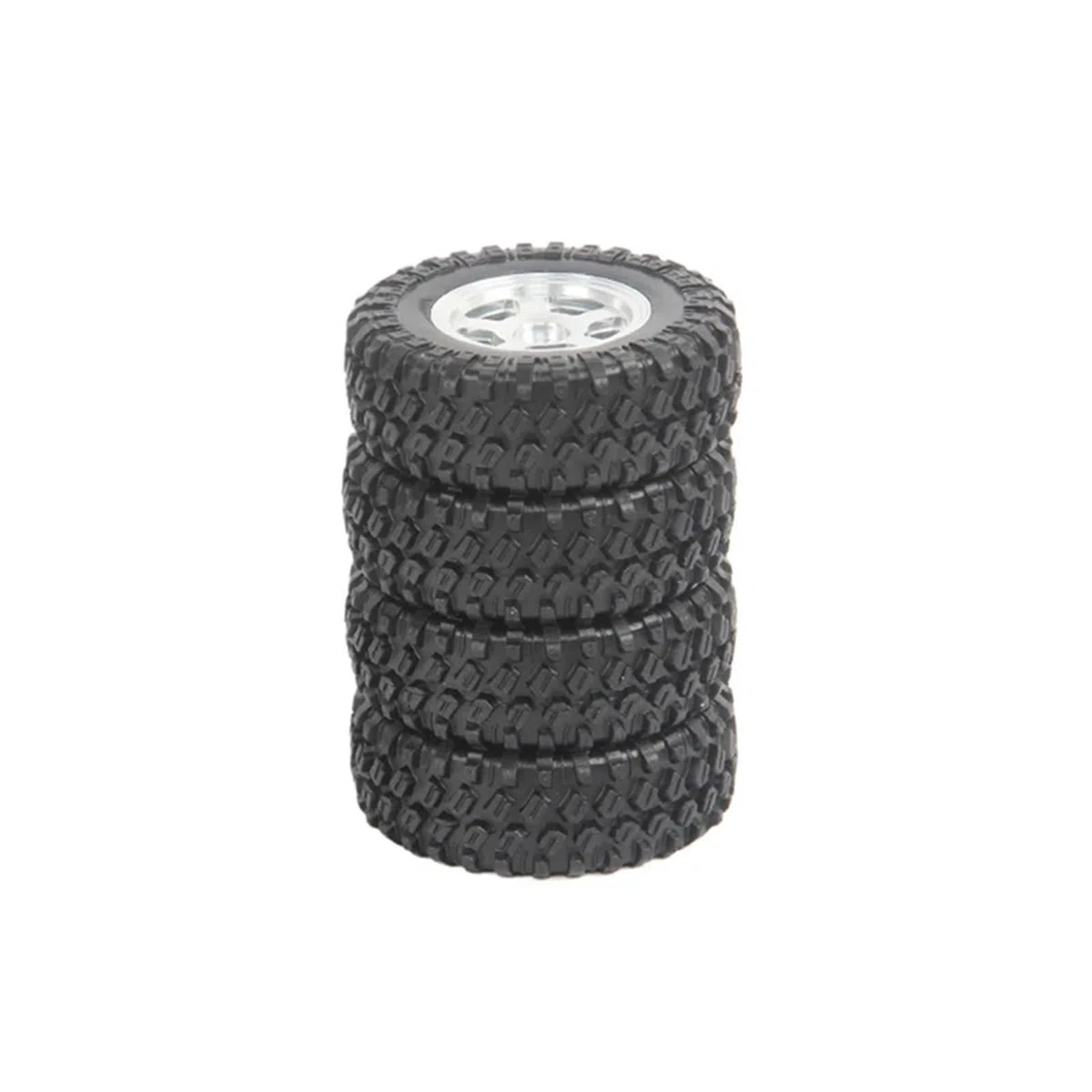RC Pneus Jante Compatible avec Axial pour SCX24 1/24 RC Voiture sur Chenilles 4 Pièces 1.0 Jantes De Roue À Billes en Métal Jeu De Pneus Pièces De Mise À Niveau Accessoires