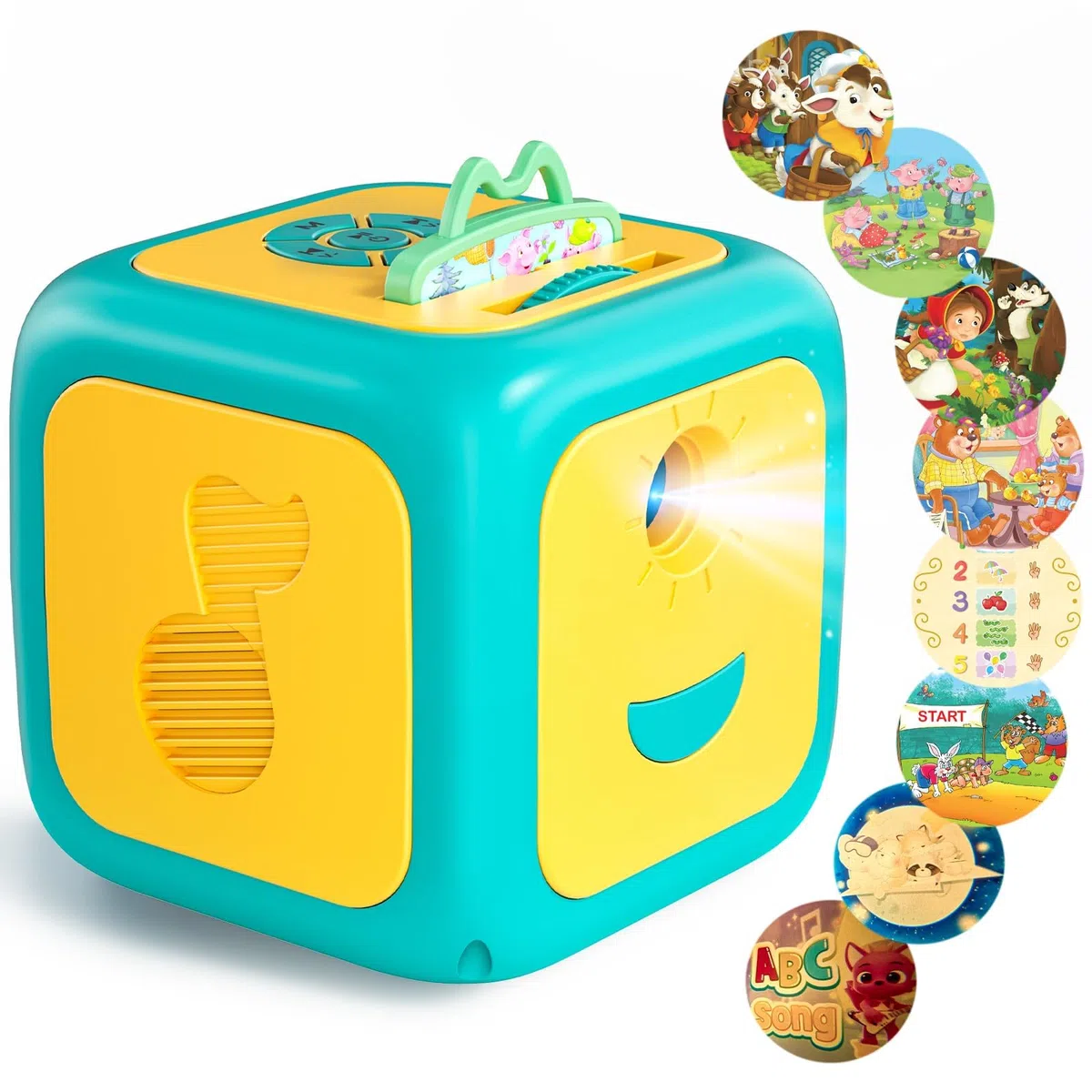Projecteur d'histoire pour enfants avec musique et veilleuse – Machine de rêve de livre d'histoires avec 5 histoires, berceuses apaisantes, jouet éducatif pour filles et garçons à partir de 3