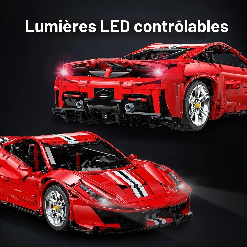 CADA Voiture de Sport Technique Master C61042w 488, Module de pièces 1: 8 3187 Voiture de Course et télécommande avec Moteur électrique