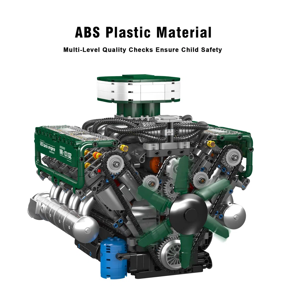 Mould King 10182 Technique V8 Kit de construction moteur avec boîte à piles Engine Kit de modélisation Pièces de collection Cadeaux pour adultes (2250 pièces)