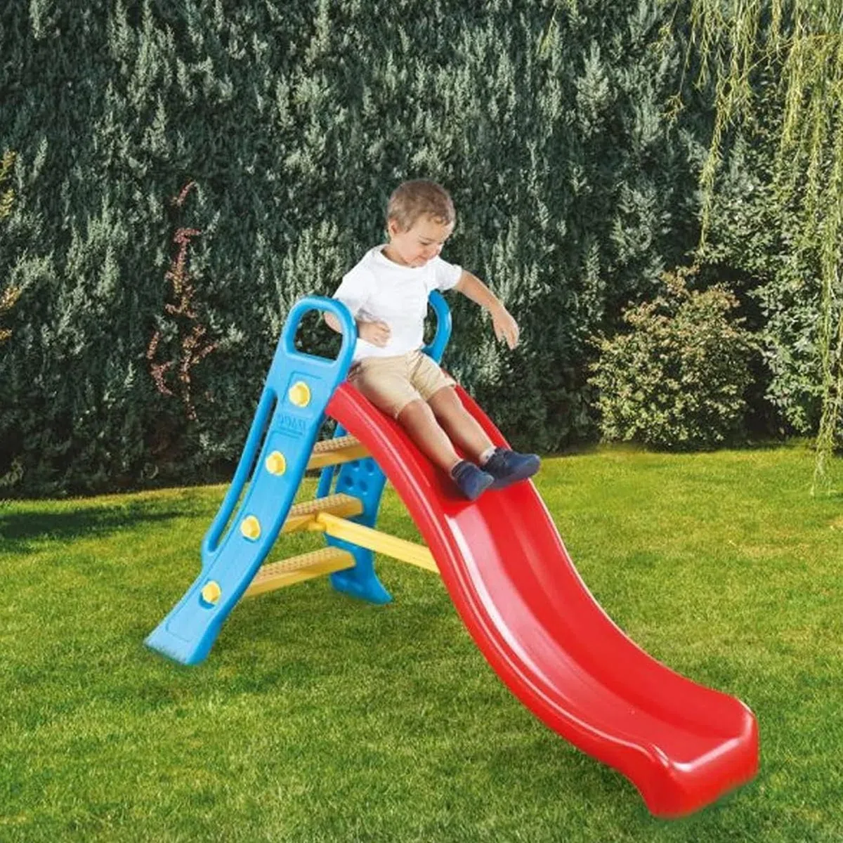 Dolu - Grand Toboggan 2 en 1 avec échelle Bleue et Descente Rouge autoportante pour Enfants pour intérieur et extérieur 104 x 165,5 x 77,5 cm (L x l x P)