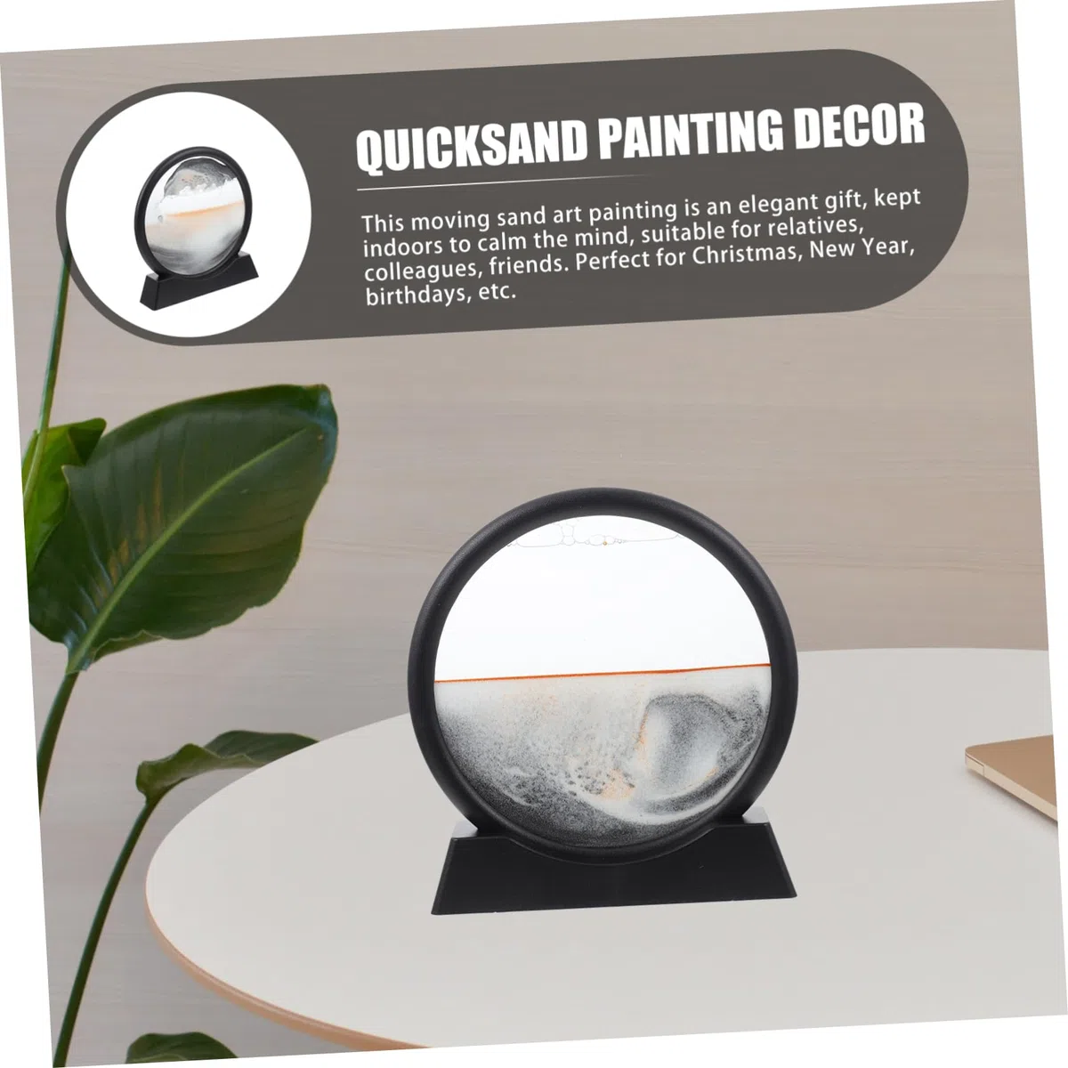 Abaodam Décoration Murale En Verre 3d Représentant Un Paysage De Sable Fluide Décoration De Salon