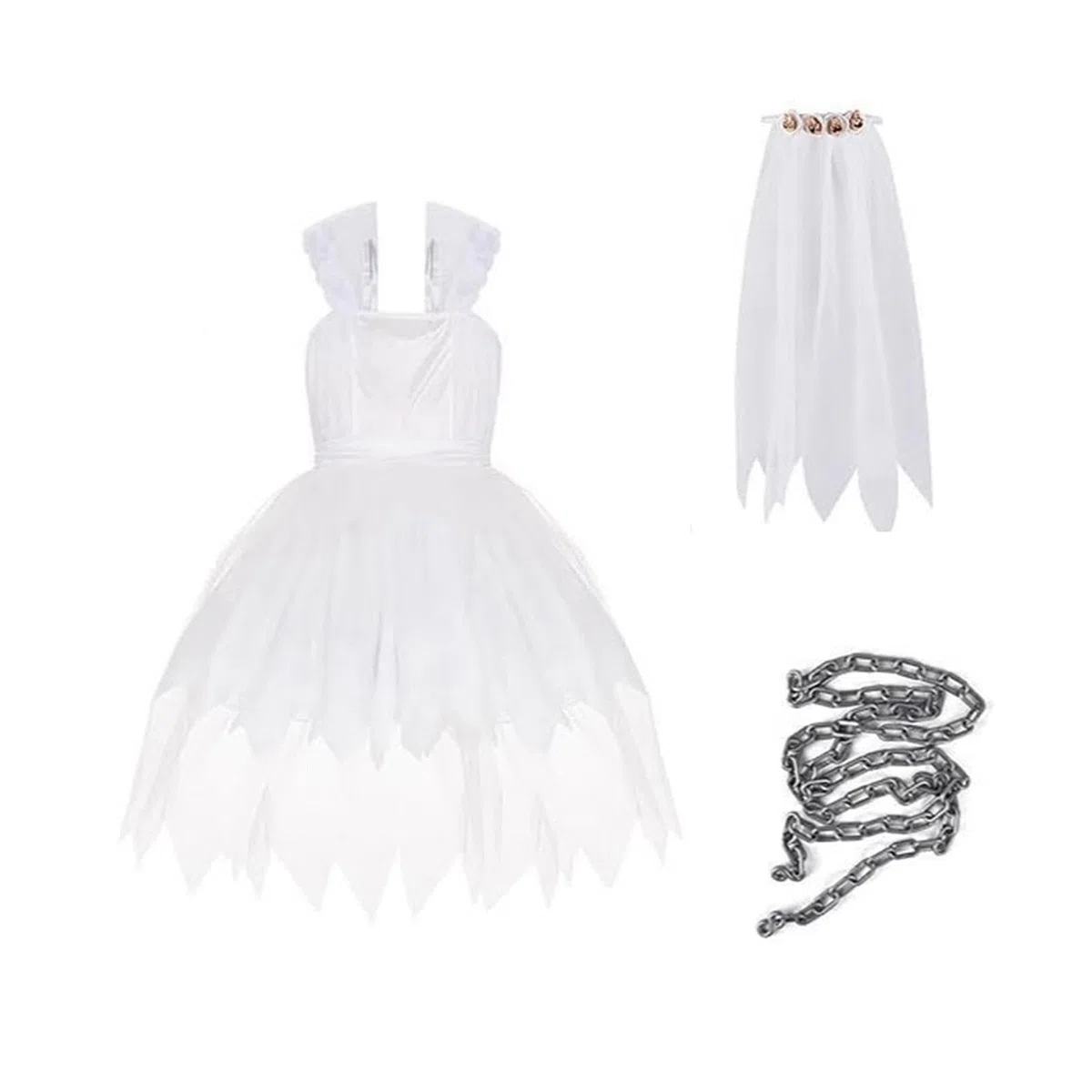 Baoblaze Costume de mariée d'halloween pour Filles, décoration de déguisement pour fête, Carnaval, Vacances, 140cm
