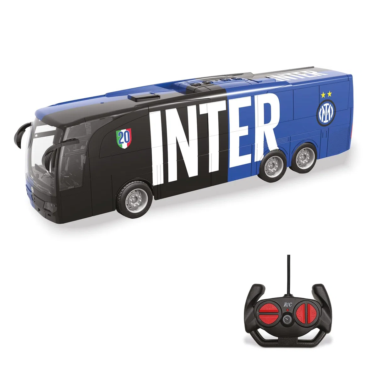 Bus radiocommandé Inter de Mondo Motors, Longueur du modèle 33 cm, Piles Rechargeables incluses, Bus pour Enfants 63856