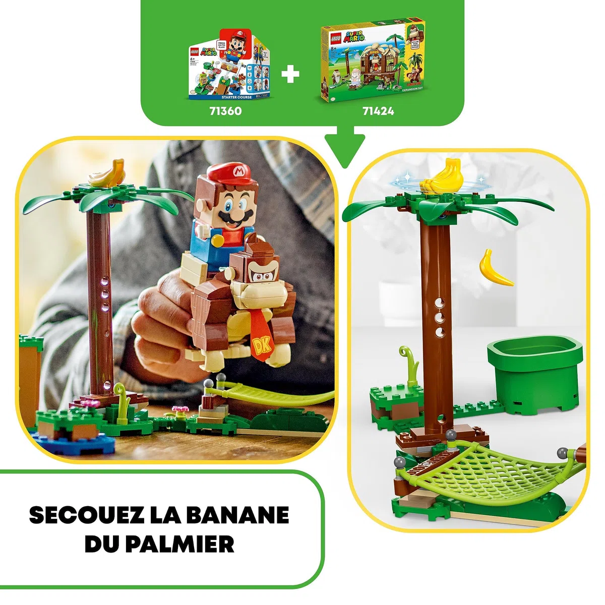 LEGO Super Mario Ensemble d'Extension La Cabane de Donkey Kong - Jeu de Construction avec 2 Personnages à Combiner avec Un Pack de Démarrage pour Enfants - Jouet Fille ou Garçon Dès 8 Ans 71424