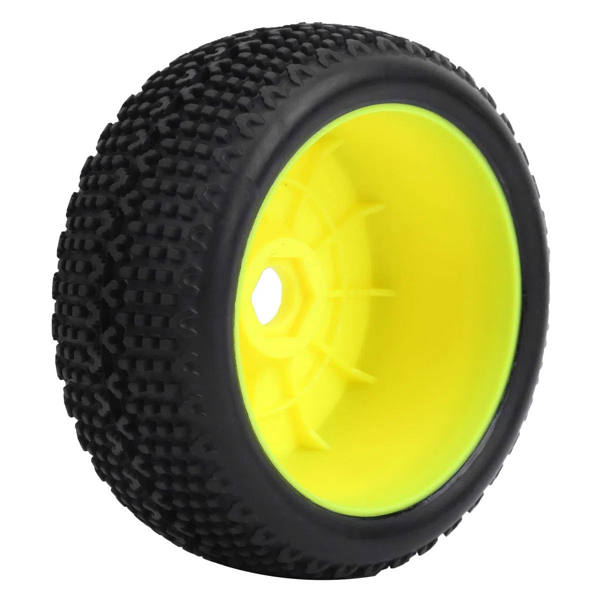 4 pièces pneus de Voiture RC, Cadre de Roue Jaune Bande de roulement en Caoutchouc RC pneus antidérapants 1/8 Accessoire de modèle de Voiture RC