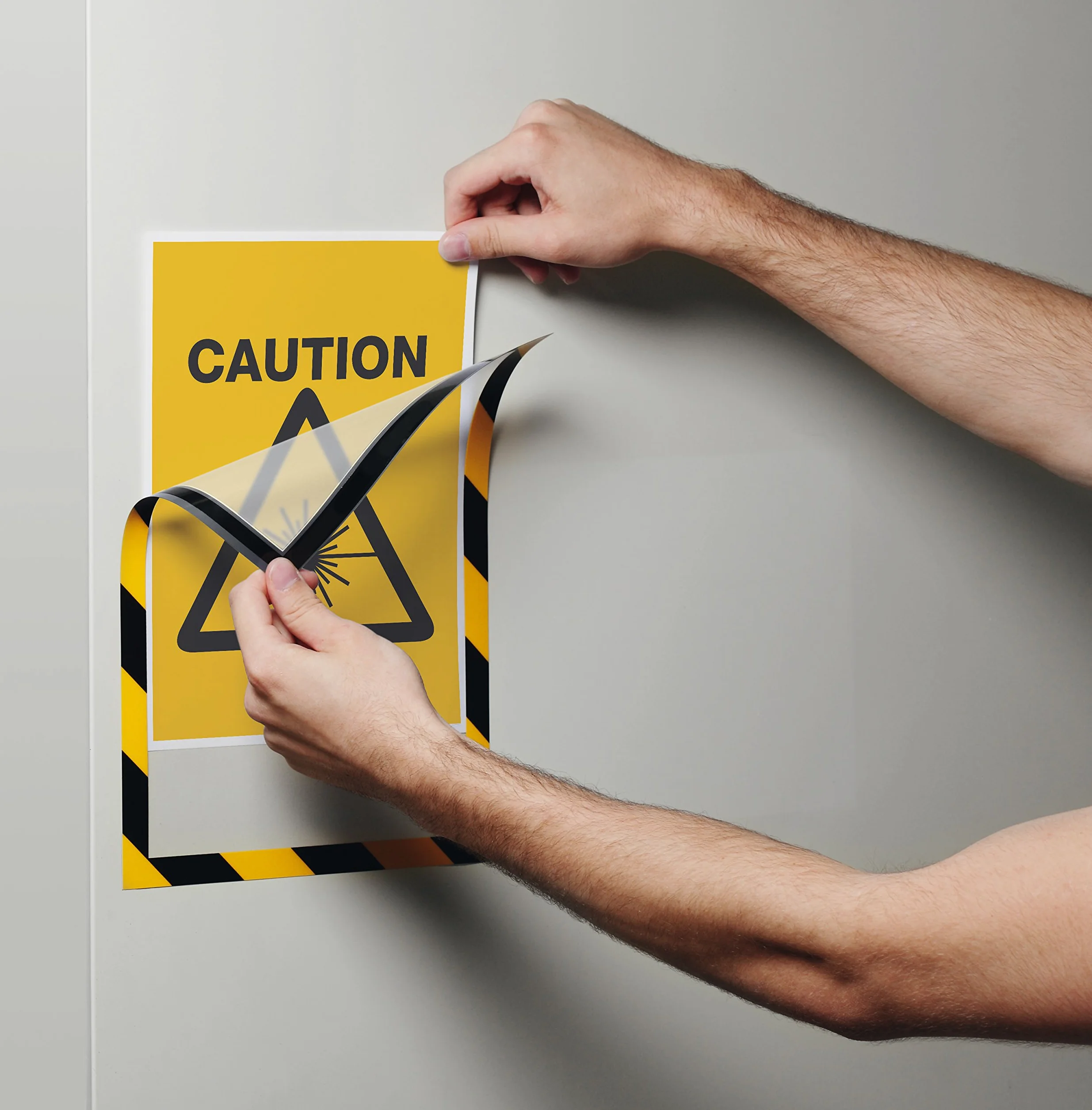 Durable Duraframe Magnetic Security Cadre d'Affichage Sécurité Aimanté Bicolore Jaune/Noir Lot de 5