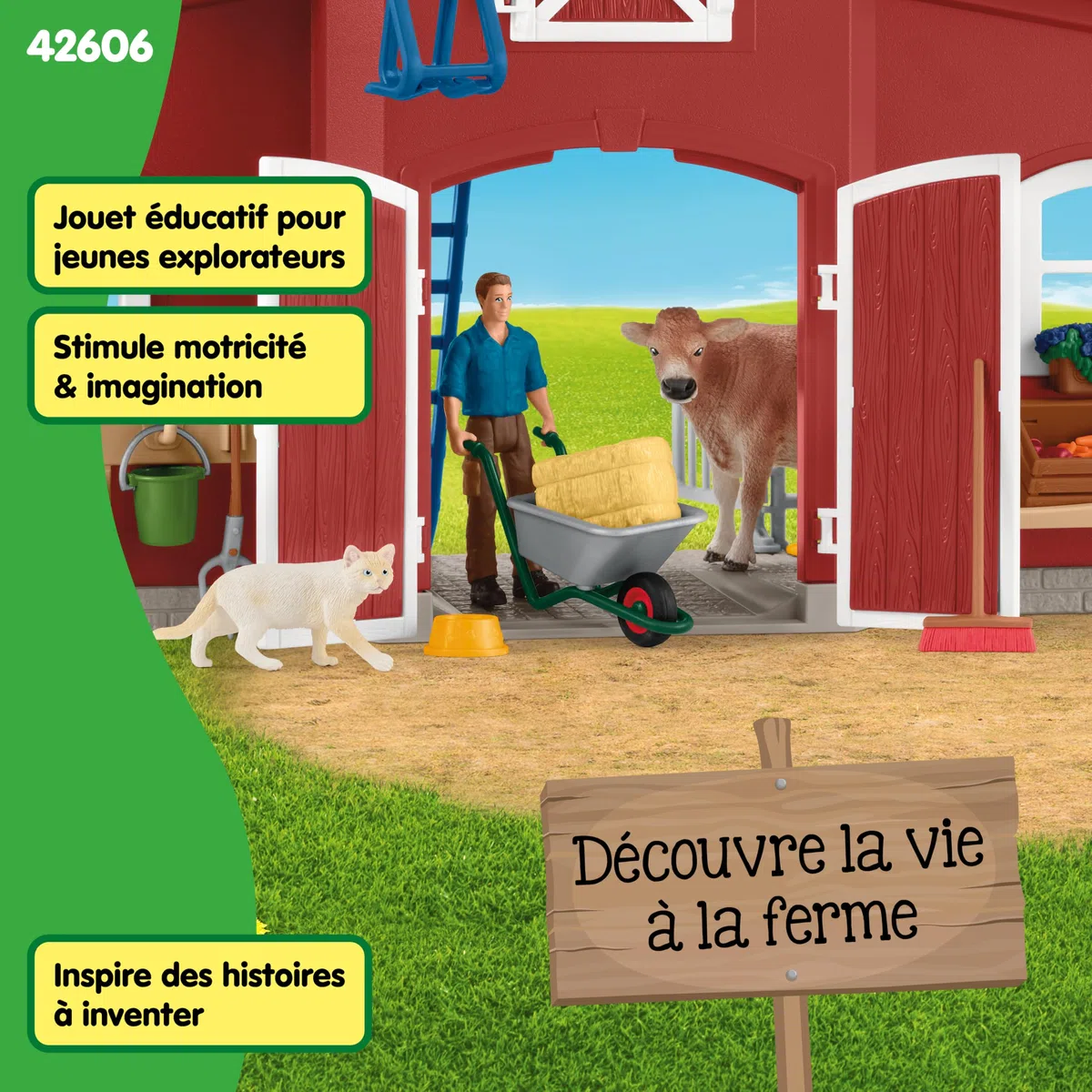 Schleich Farm World | Grande Ferme Rouge avec Maison 42606 | 92 pièces