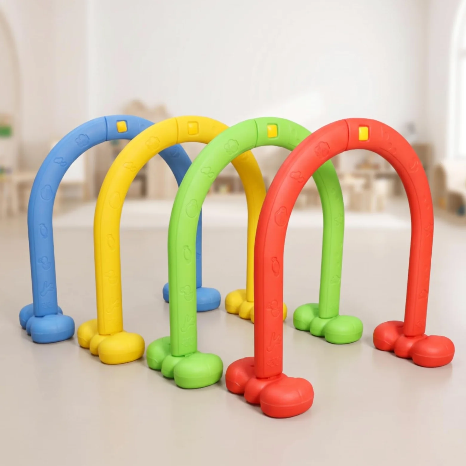 Arceau d'Agilité Enfant Arche de Rampement Portique d'Équilibre Obstacle de Parcours Plastique Solide Cadre Tubulaire Arrondi et Stable Surface Douce, Style to 2