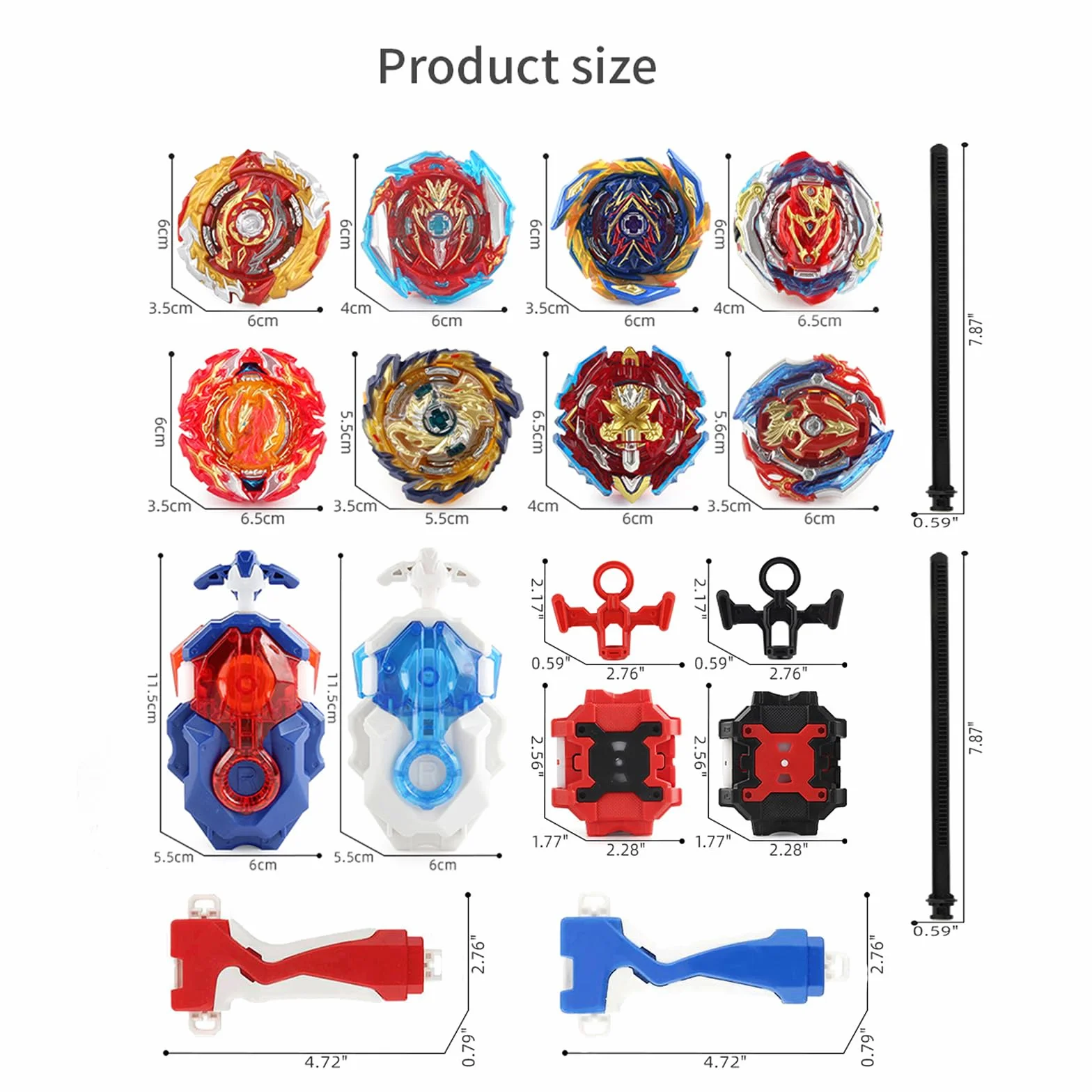 8 in 1 Toupie Gyros Turbo Set, 4D Combat Gyros Battle with Launcher Gyros, INCL 4 Pieces Gyros Launcher Set, AA