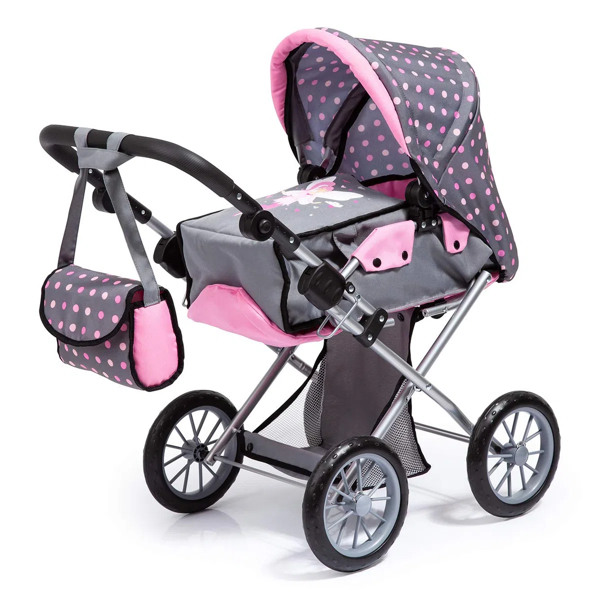 Bayer Design Poussette Landau pour poupée City Star avec Sac à bandoulière | transformable en poussette canne pour poupées, nacelle amovible, poignée réglable, pliable, pour les enfants 3+ ans