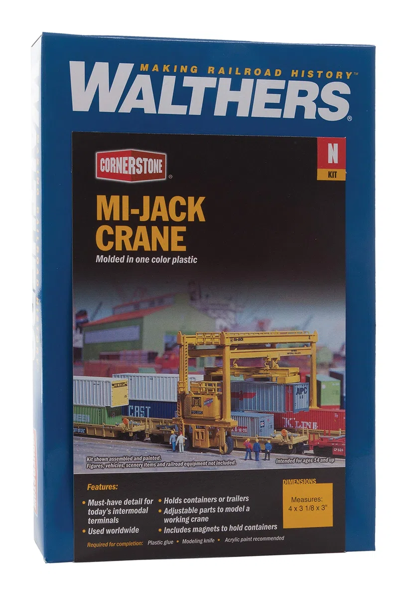 Walthers Cornerstone 933-3222 Mi-Jack Grue à conteneur, Jeu