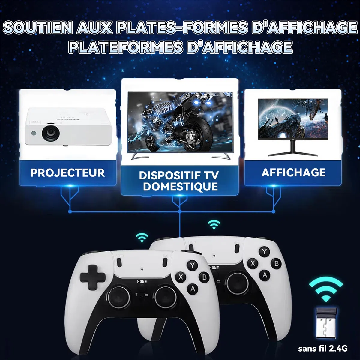 M15 Console de Jeu rétro Retro Game Stick 4K,50000+ Jeux,28 Émulateur,Console de Jeux Portable HDMI avec Deux Manettes sans Fil 2.4Ghz,Console de Jeux vidéo rétro Plug and Play pour TV (128G)
