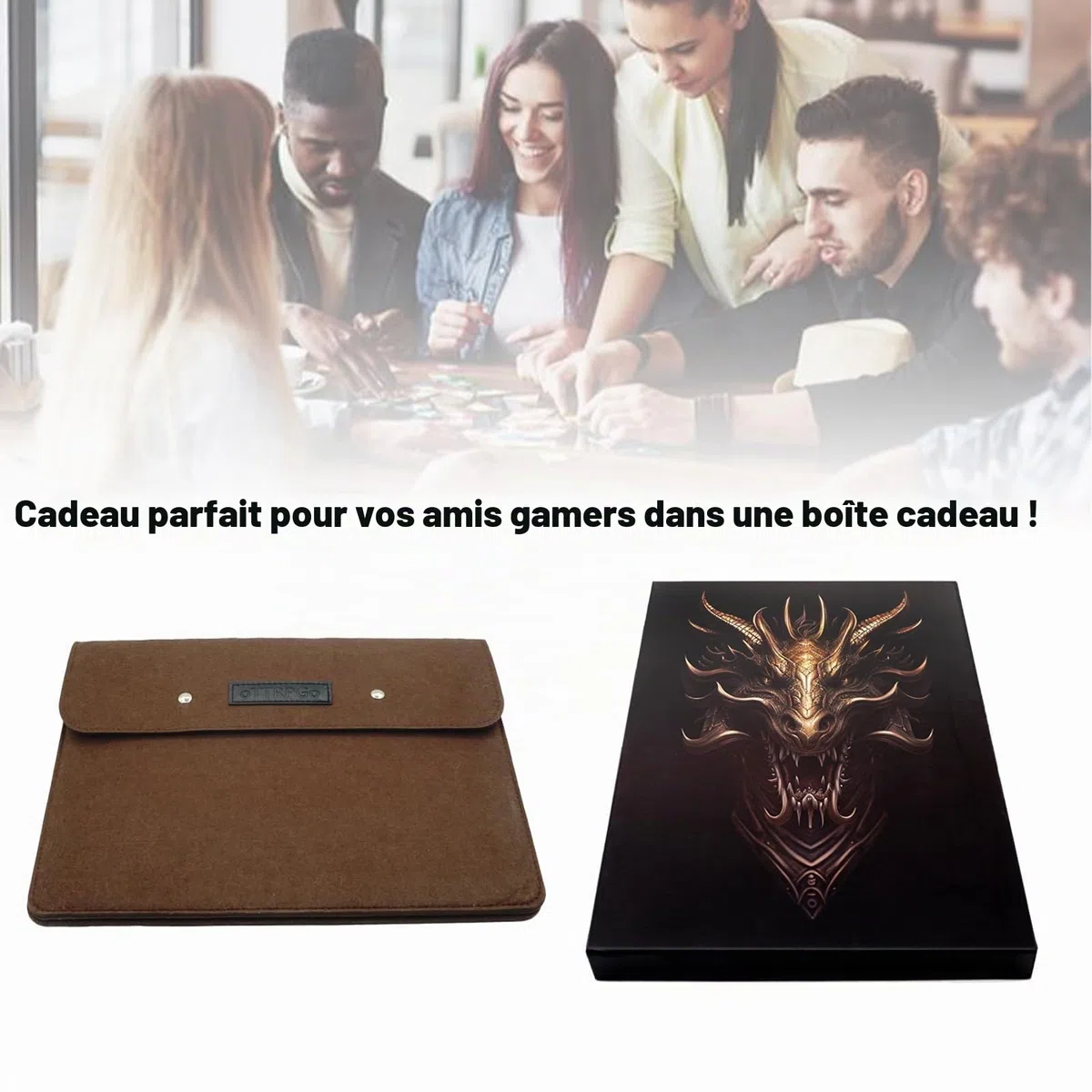 DND DM Écran 5e Dungeon Master pour cadeaux de donjons et dragons, 4 panneaux gaufrés, largeur totale 94 cm