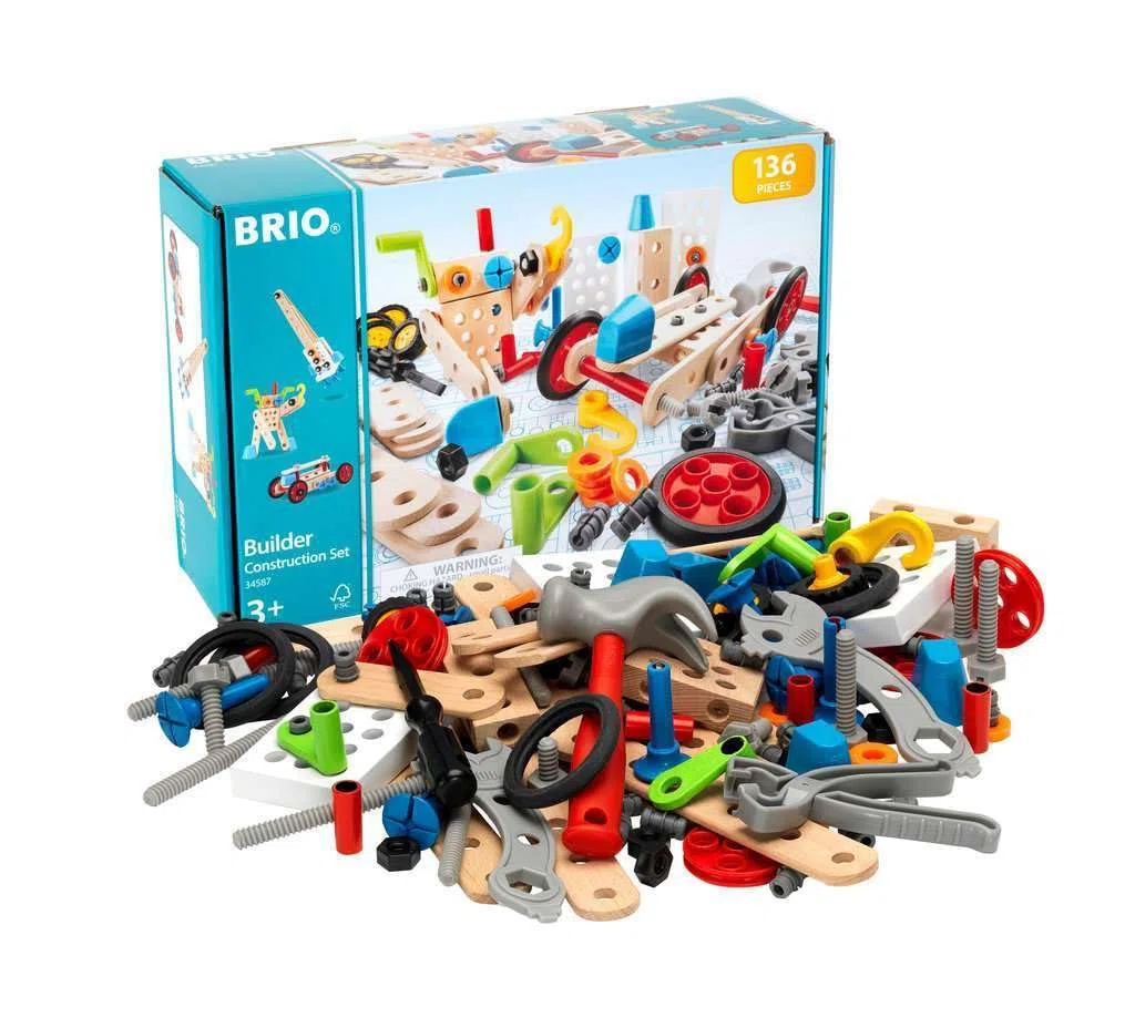 BRIO Builder - 34587 - Coffret Evolution Builder - 136 pièces - Jeu de construction STEM - Sans pile - Créations libres ou guidées - Pour garcons et filles dès 3 ans