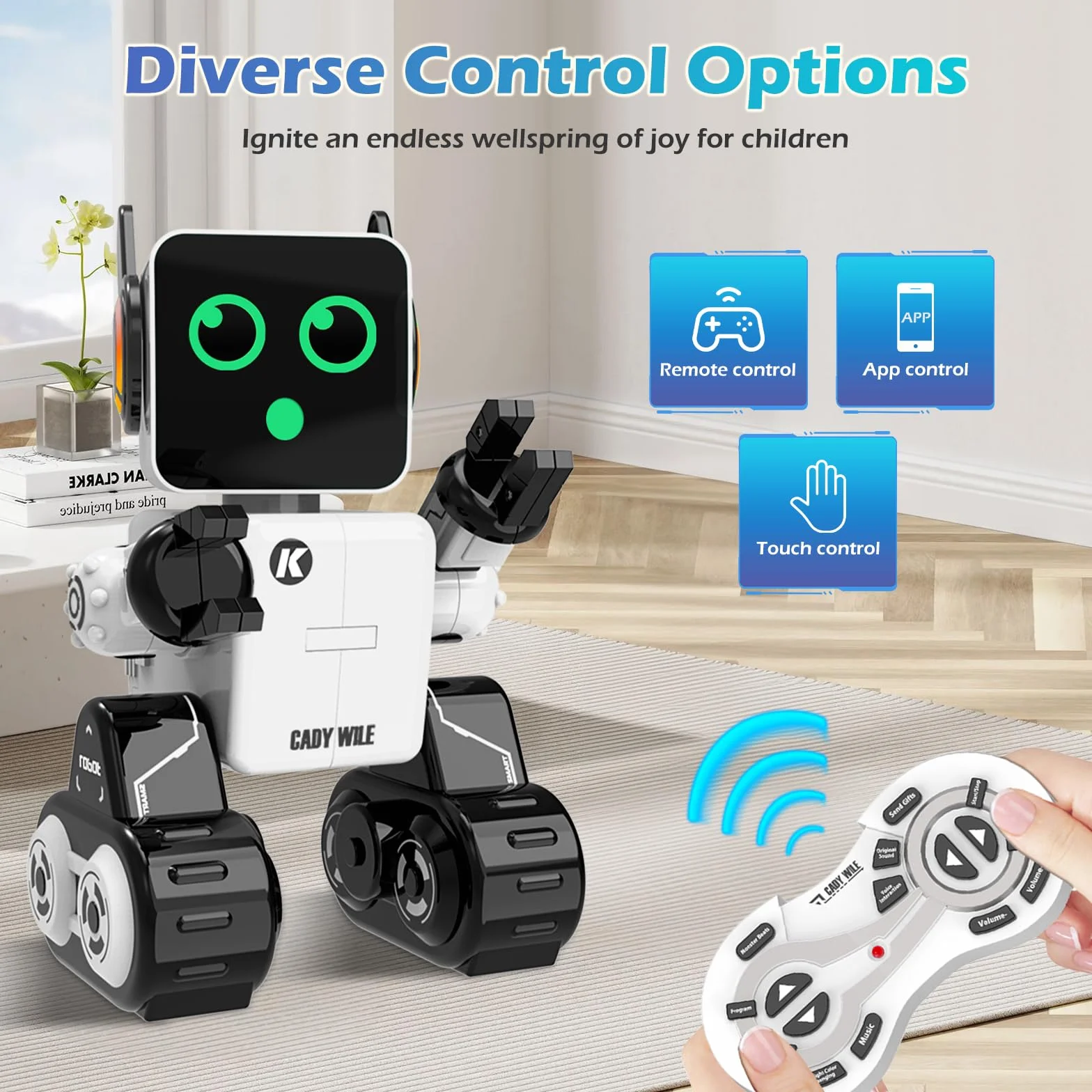 anysun Jouet Robot pour Enfants, Robots RC Intelligents avec Tactile, Application et Télécommande, Jouet Robot Programmable, Marche, Danse, Chant, Conversation, pour Garçons Filles