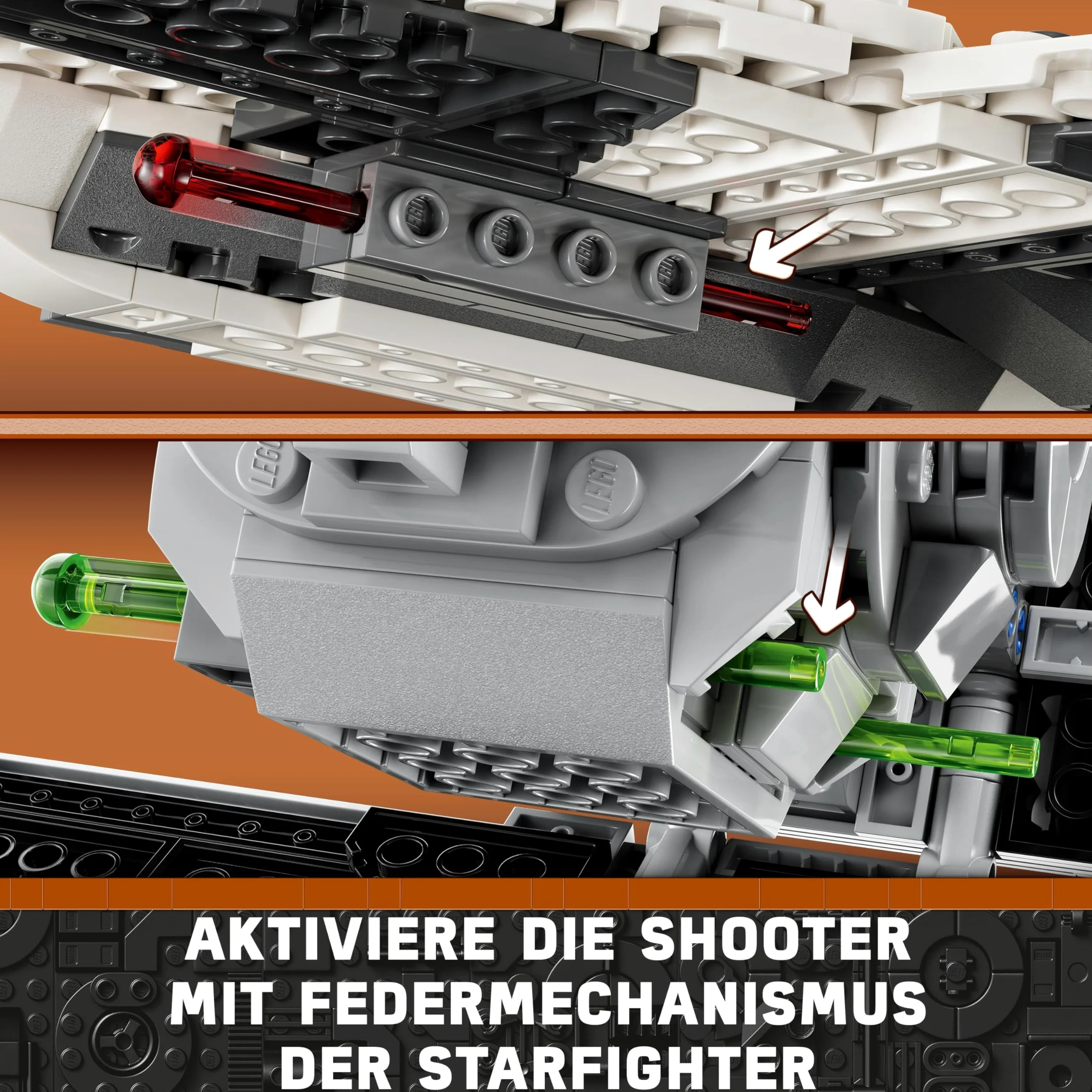 LEGO Star Wars Le Chasseur Fang Mandalorien Contre Le TIE Interceptor - Jeu de Construction de Vaisseaux Spatiaux pour Enfants avec 3 Minifigurines, Figurine Droïde et Sabre Noir - Idée Cadeau 75348