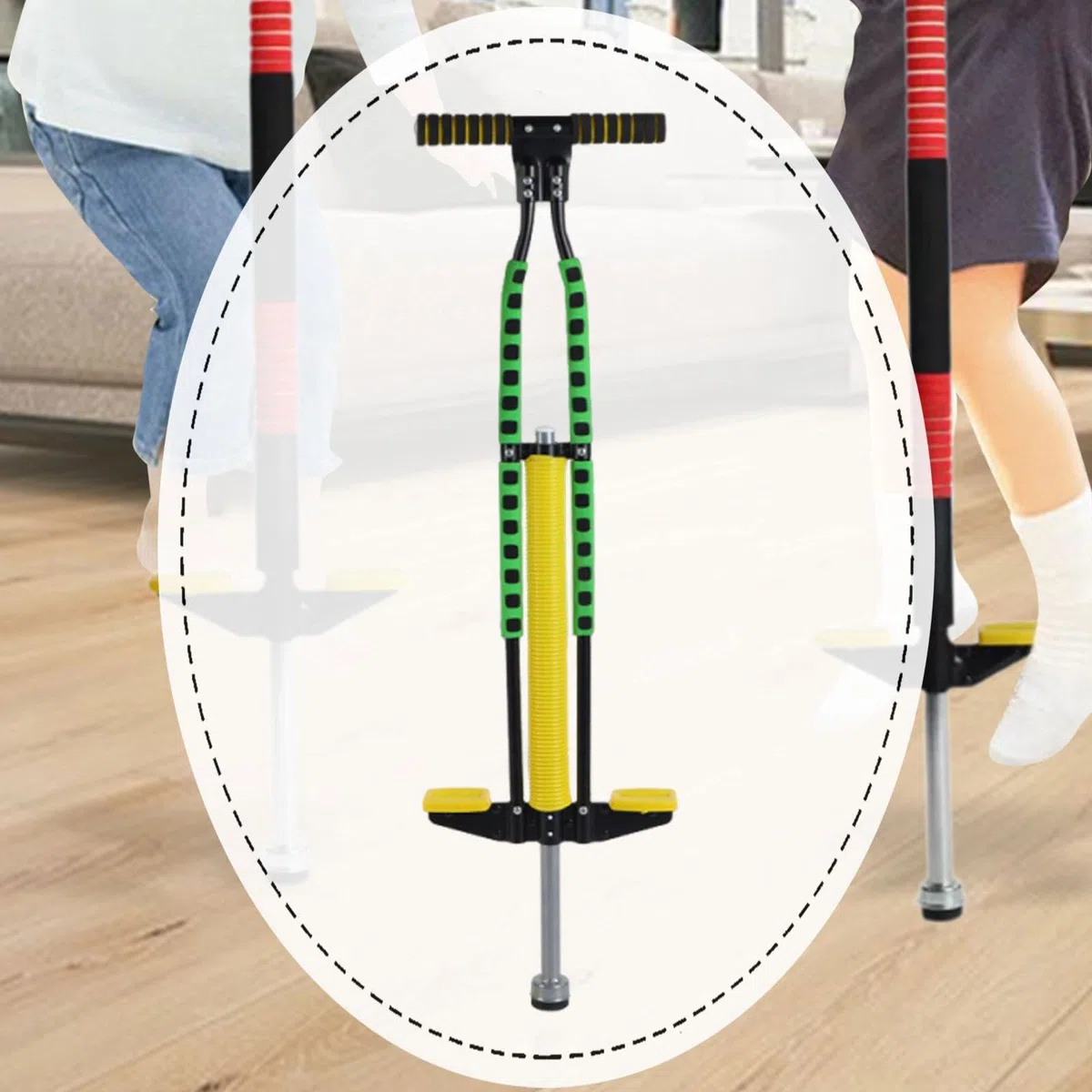 Colcolo Accessoire pour bâton sauteur : poignée facile, revêtement en mousse, jouet d'exercice actif pour l'extérieur, idéal pour les débutants et, Vert
