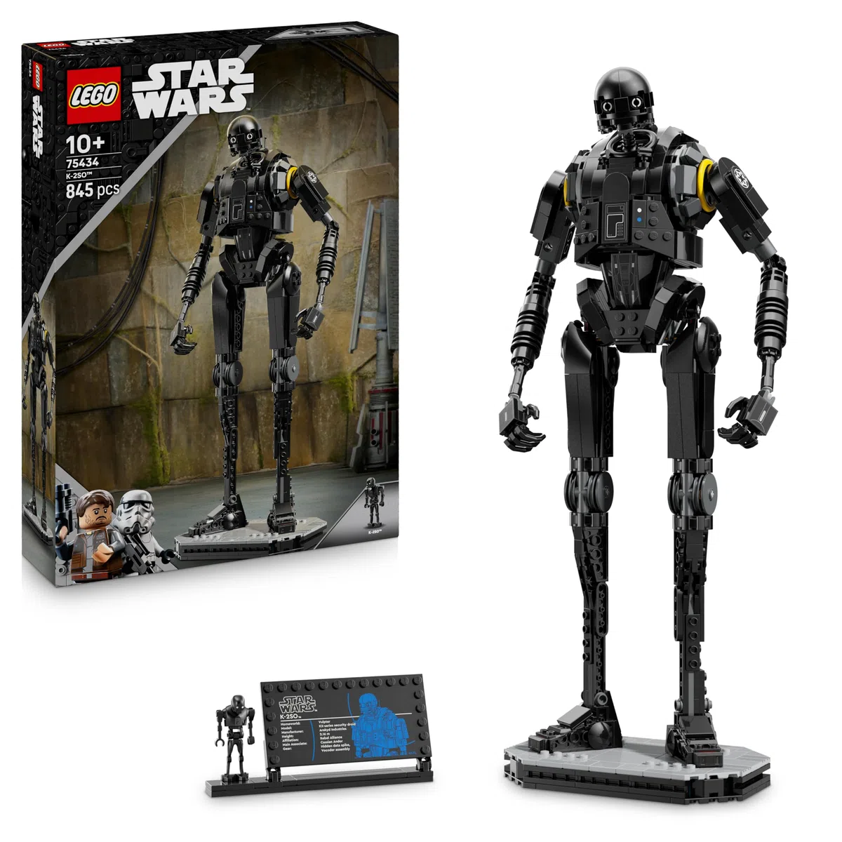LEGO Star Wars : Andor 75434 K-2SO Le Droïde de Sécurité - Figurine Articulée - Jeu de Construction à Exposer - Maquette Collector avec Plaque - Cadeau pour Garçon, Fille ou Adulte Fan de la Série TV