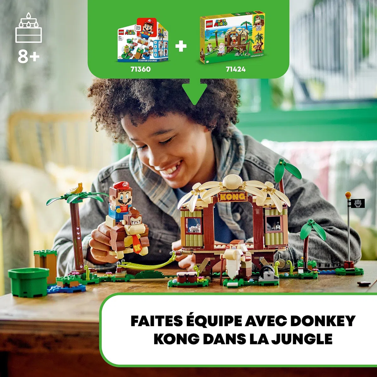 LEGO Super Mario Ensemble d'Extension La Cabane de Donkey Kong - Jeu de Construction avec 2 Personnages à Combiner avec Un Pack de Démarrage pour Enfants - Jouet Fille ou Garçon Dès 8 Ans 71424