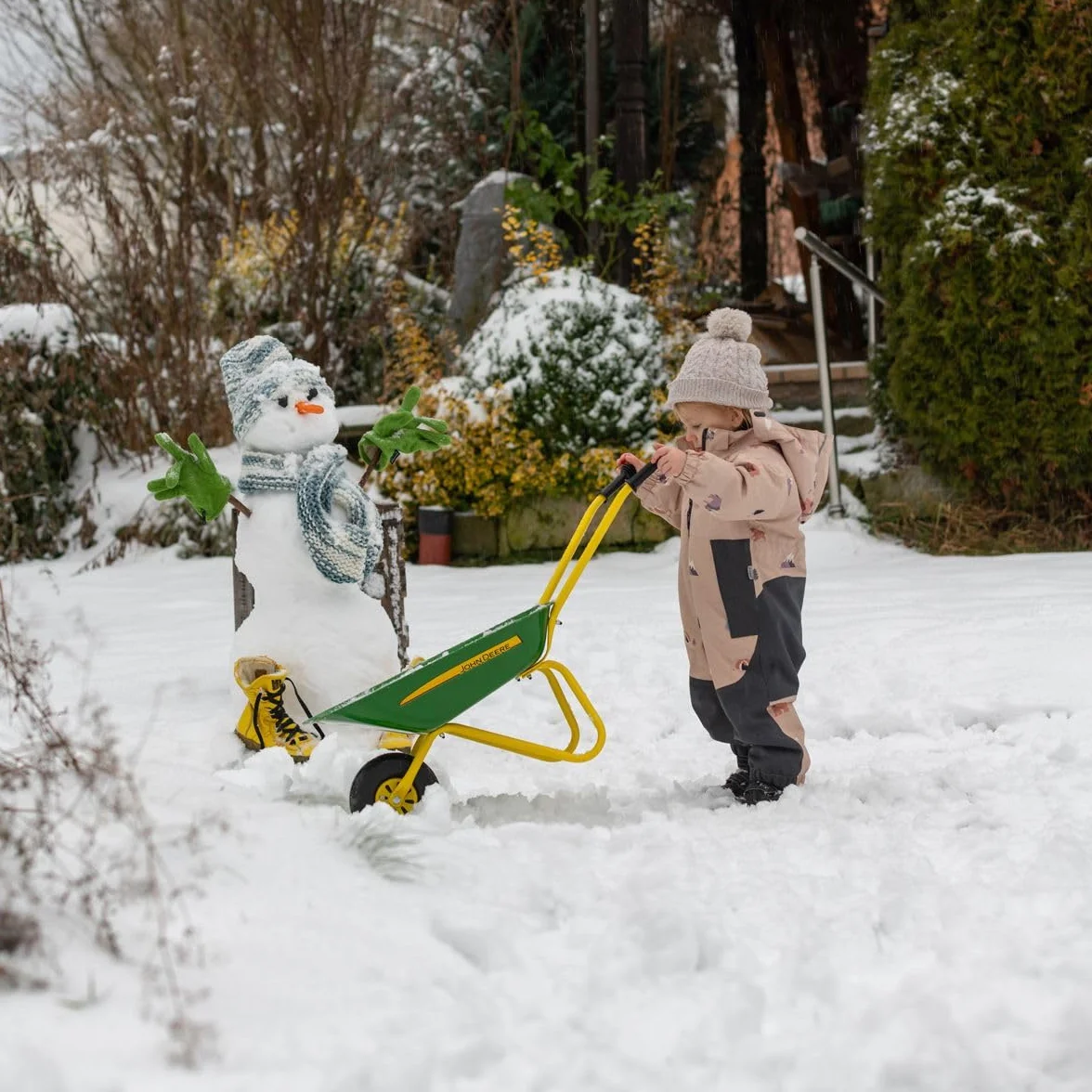 Rolly Toys John Deere 271986 Brouette pour Enfant (brouette, Bol en métal, poignées en Plastique, Enfants à partir de 2,5 Ans) Vert