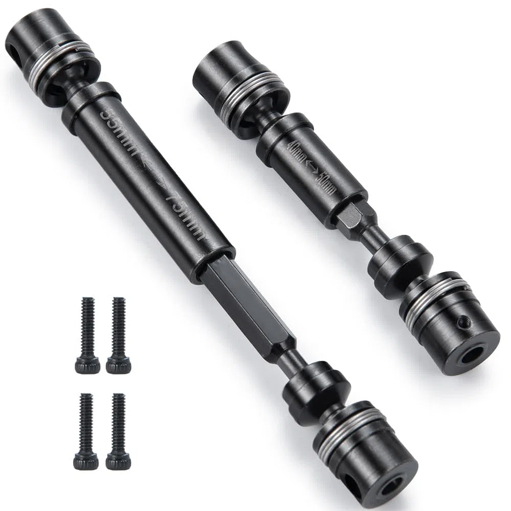MOHERO Lot de 2 arbres de transmission avant et arrière en acier RC pour 1/18 TRX4M Bronco Defender RC Crawler mise à niveau de voiture