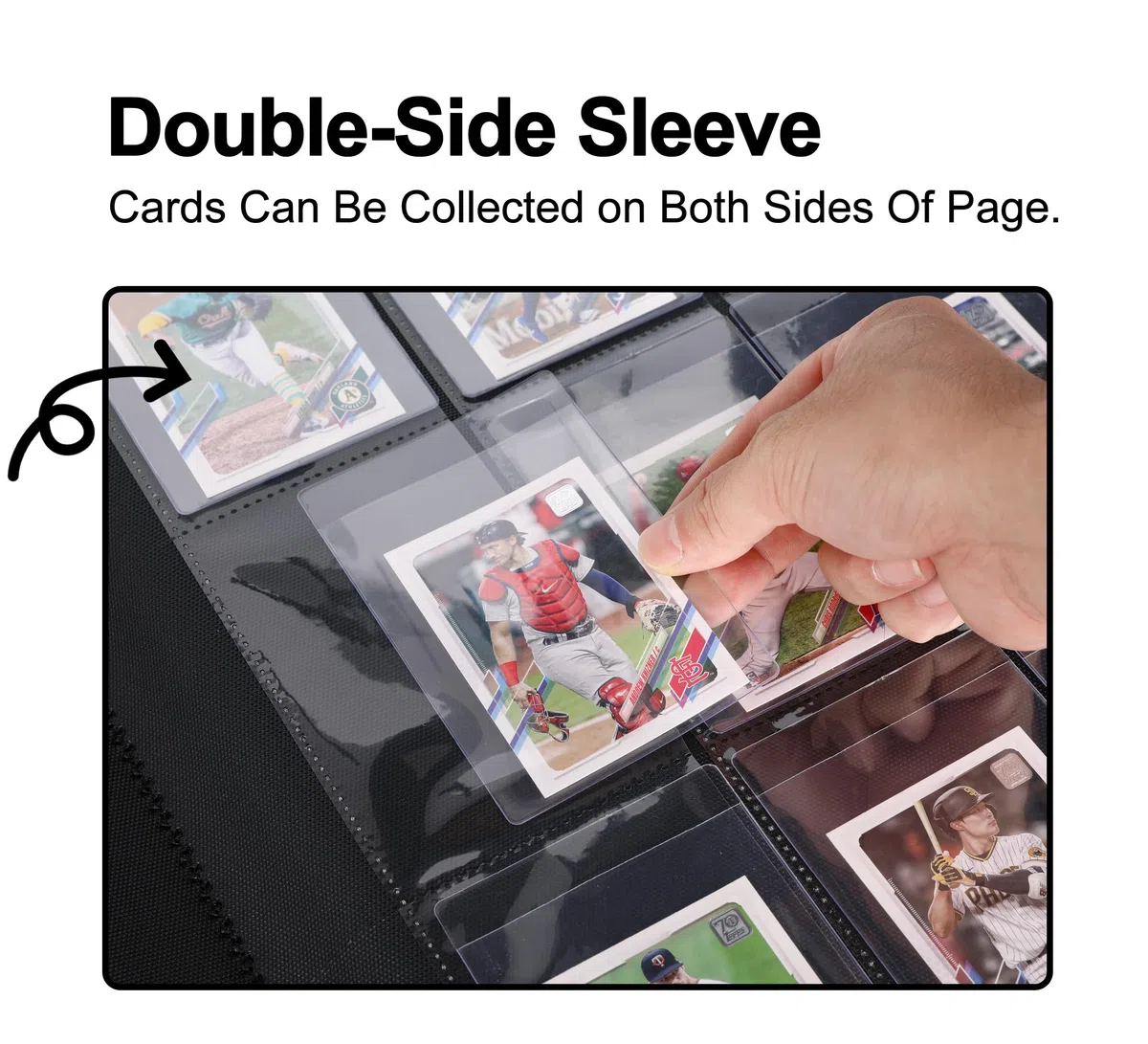 Classeur semi-rigide – Économiseur de cartes – 1 classeur pour porte-cartes semi-rigides, album semi-rigide pour 360 cartes (modèle A, noir classique)