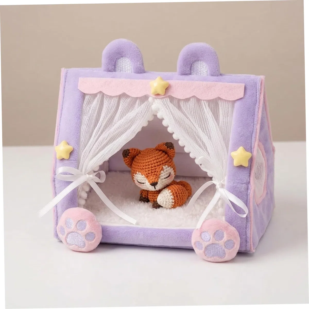 Berceau et lit de poupée pour bébé, Tente de poupée Adorable Faite à la Main avec Un Design rêve pour Exposition poupées, Jouet Berceau Miniature Confortable pour Accessoires Maison po