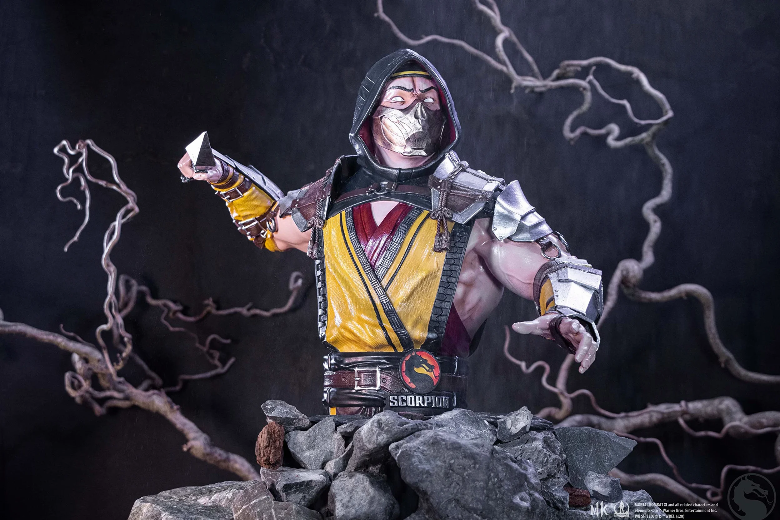 Nemesis Now Buste Scorpion sous Licence Officielle Mortal Kombat Jaune 29,5 cm Résine