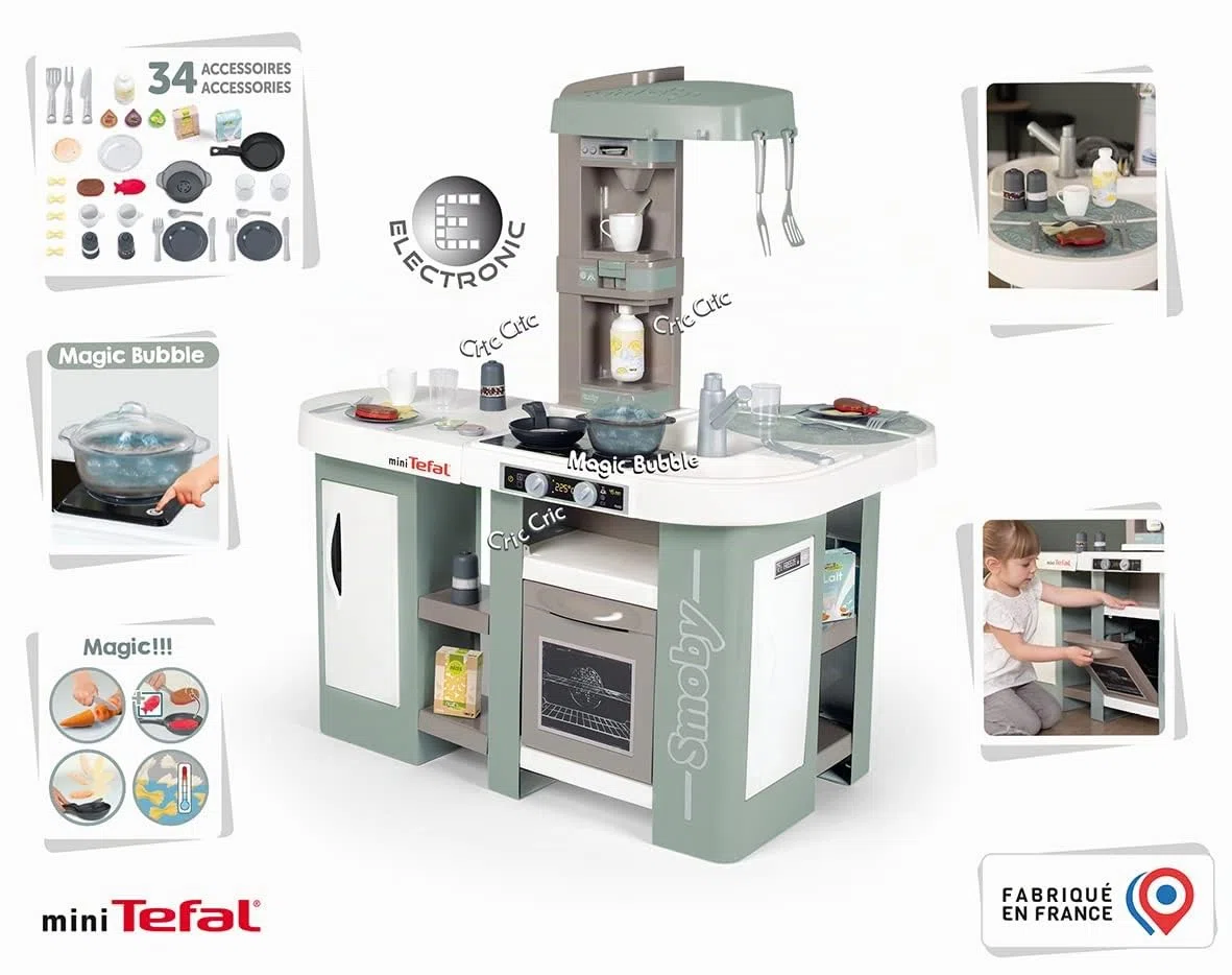 Smoby - Tefal Cuisine Studio XL Bubble - 34 Accessoires - Magic Bubble - Jouet d'Imitation pour Enfant - A Partir de 3 Ans