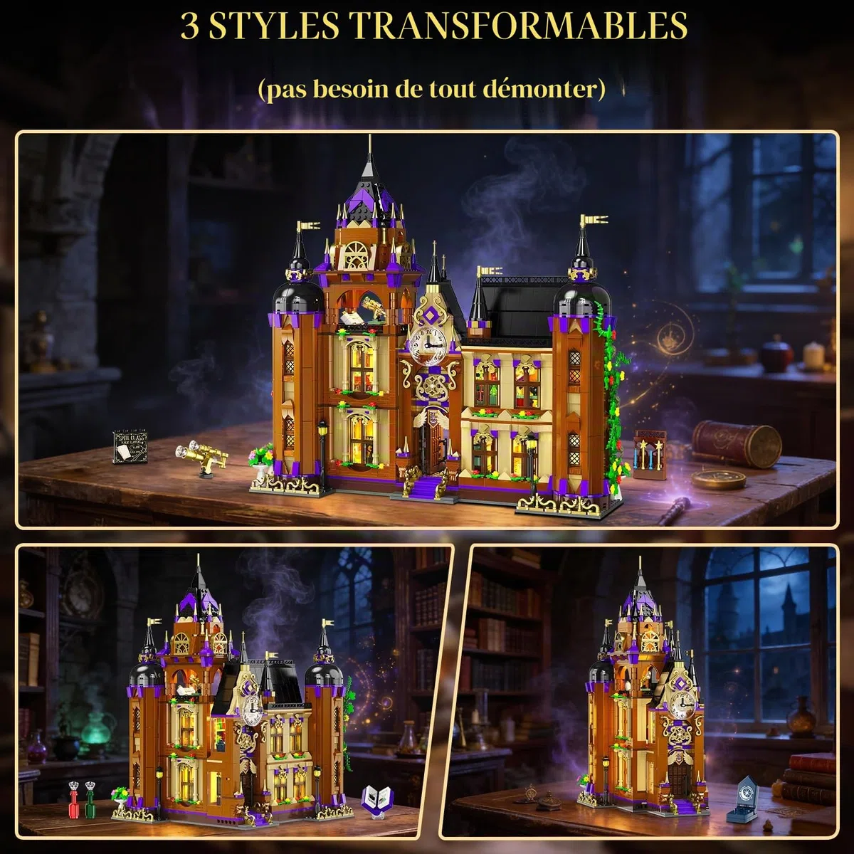 INSOON Kit de Construction d'École Magique avec Lumière