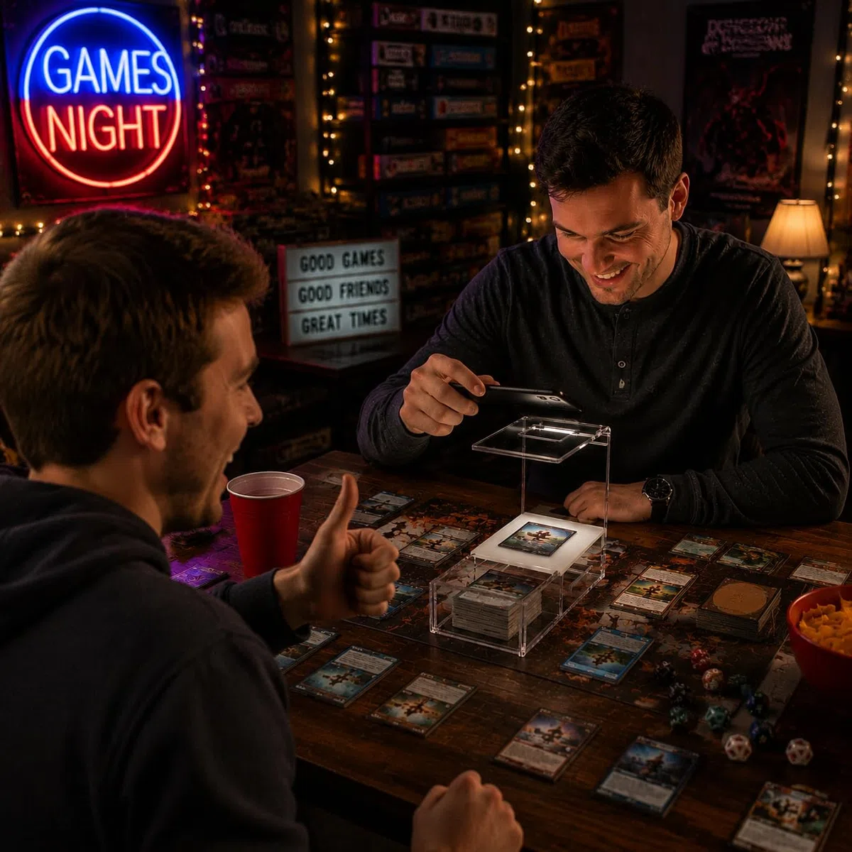 Support de scanner de cartes MTG à manches, support de cartes à collectionner compatible avec Manabox, application TCGplayer, outil de cartes à manches et sans manches