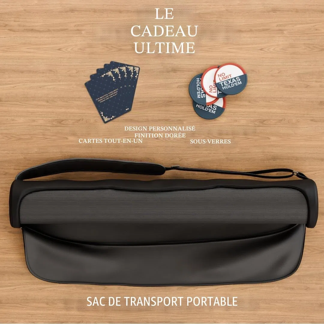 Elil - Tapis de Poker | Plateau de Table de Poker Pliable pour Une Installation Facile | Plateau de Table de Poker Portable | Idéal pour Les Jeux à Domicile | pour 8 à 10 Joueurs (Bleu Classique)