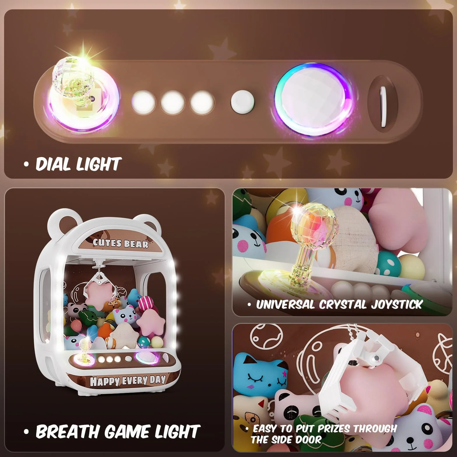Skirfy Machine de préhension pour enfants, jouet licorne pour filles à partir de 6 ans, jeux d'arcade, mini machine de vente automatique avec jouet boueux, machine à bonbons, machine à friandises