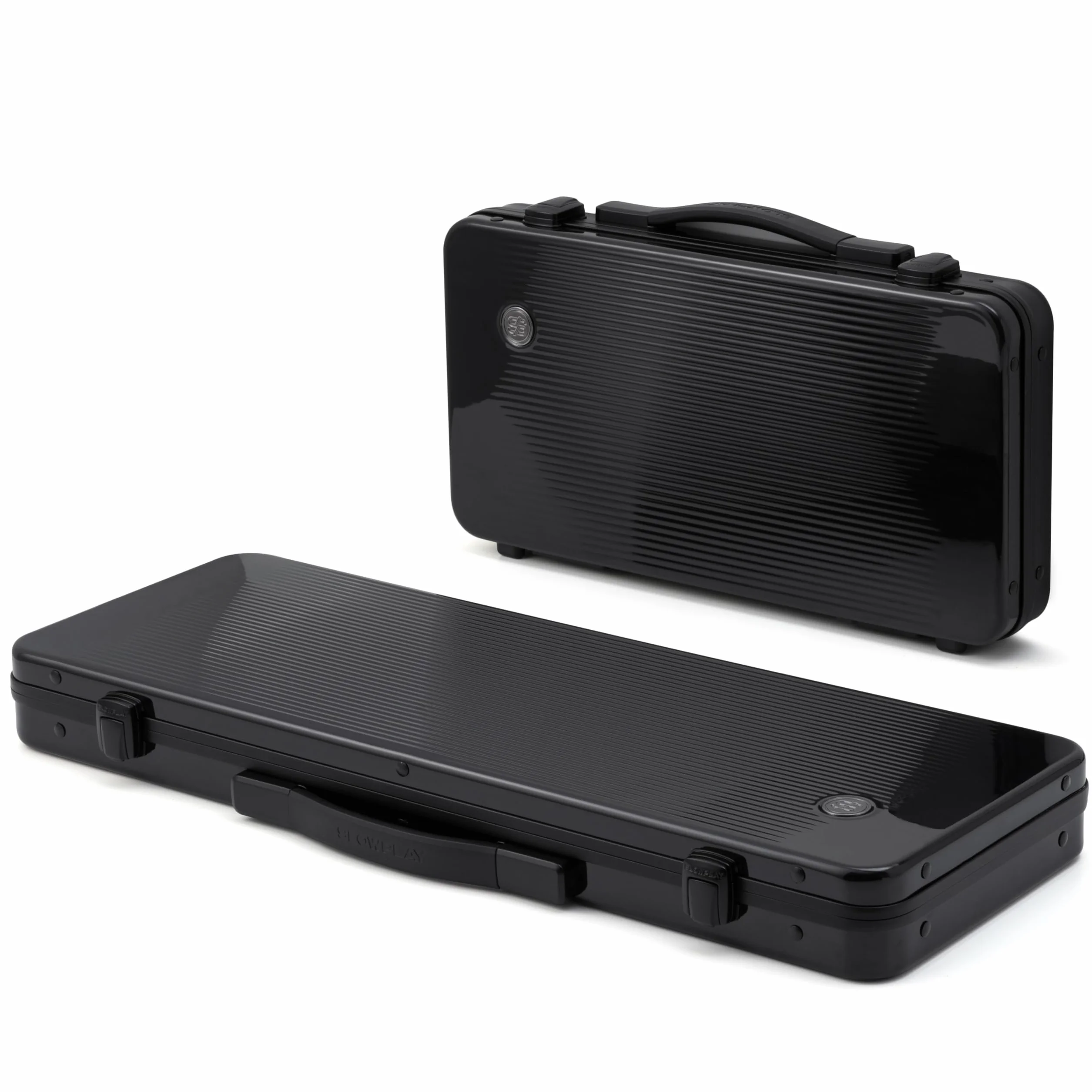 SLOWPLAY Mallette Godel pour jetons 39/40 mm, Coque PC Robuste | Durabilité renforcée; support intérieur; logements précis; doublure PU; grande poignée; finition miroir; noir intégral