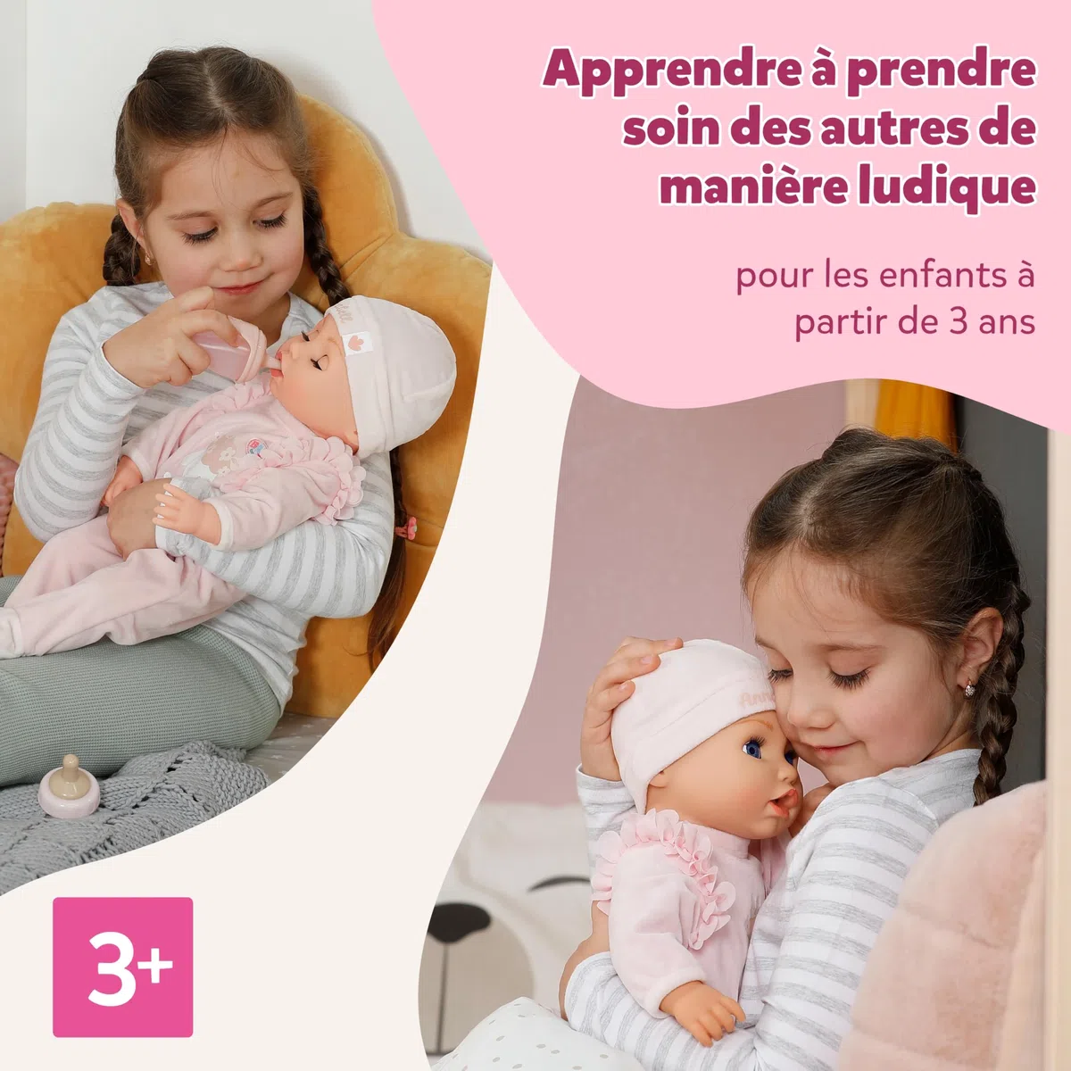 BABY born Annabell 43 cm, Poupon, Son, 7 Fonctions | Corps souple, accessoires inclus, piles requises, dès 3 ans