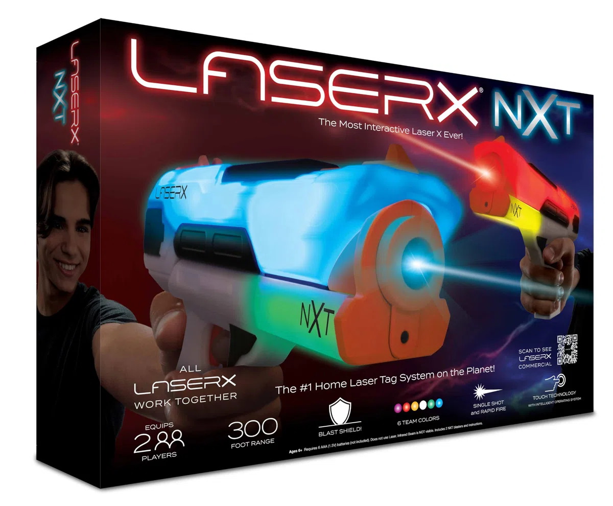 LaserX Ultra NXT Blasters à Piles, système avancé d'étiquette Laser Domestique conçu pour Le Jeu interactif, Comprend Deux Blasters High-Tech, pour Jeux Laser tag, Compatible avec Tous Les systèmes